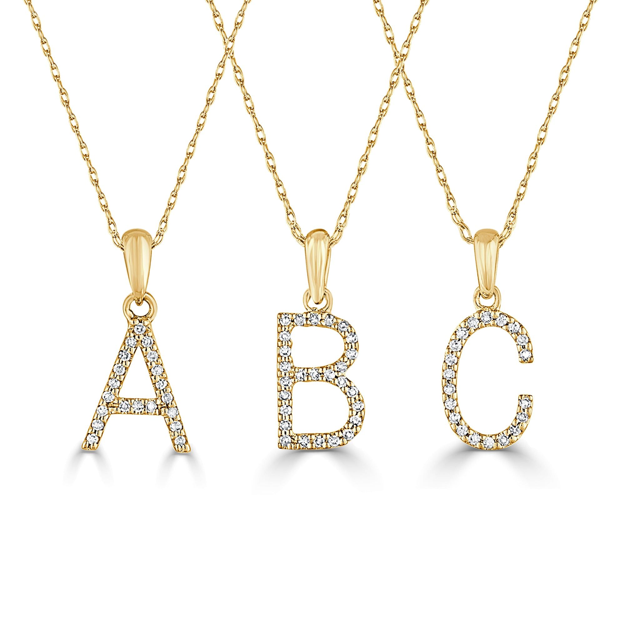 14kt Gold 0.07 CTW Diamond Initial Necklace