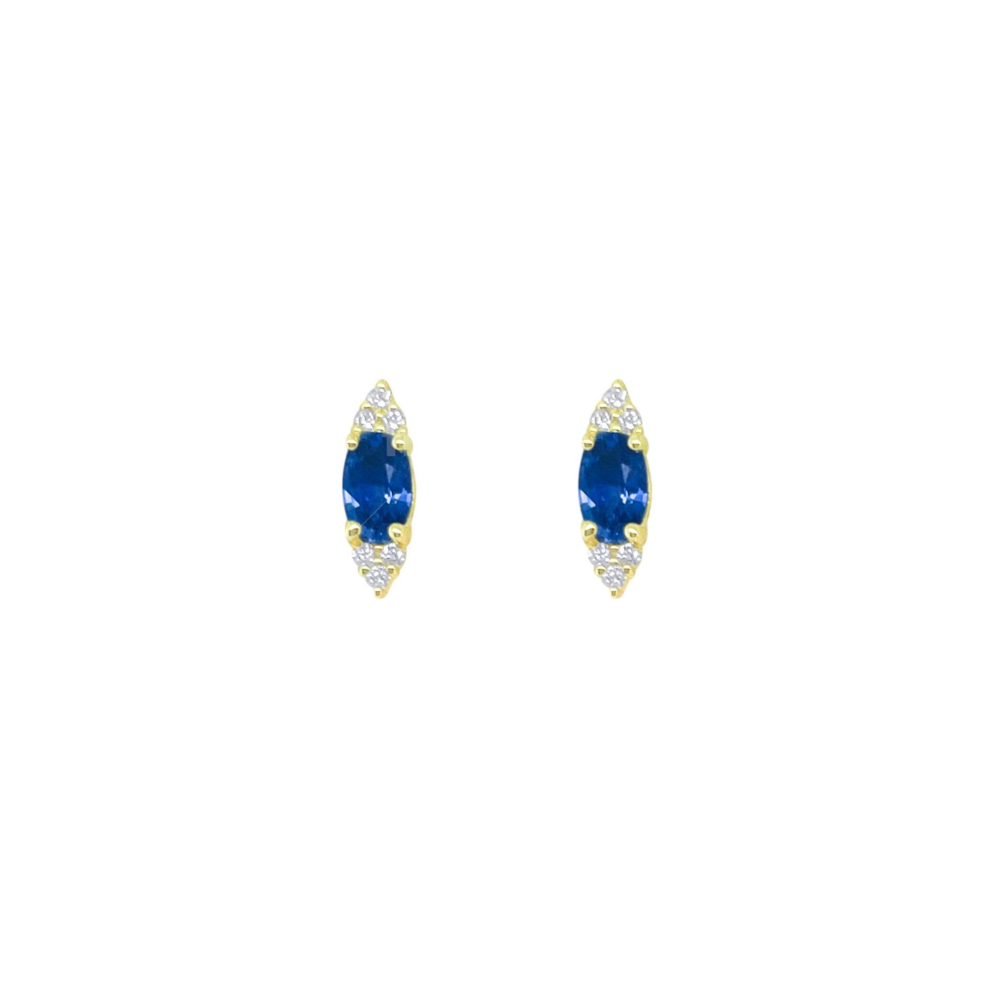 Meira T 14kt Gold 0.70 CTW Blue Sapphire and Diamond Studs