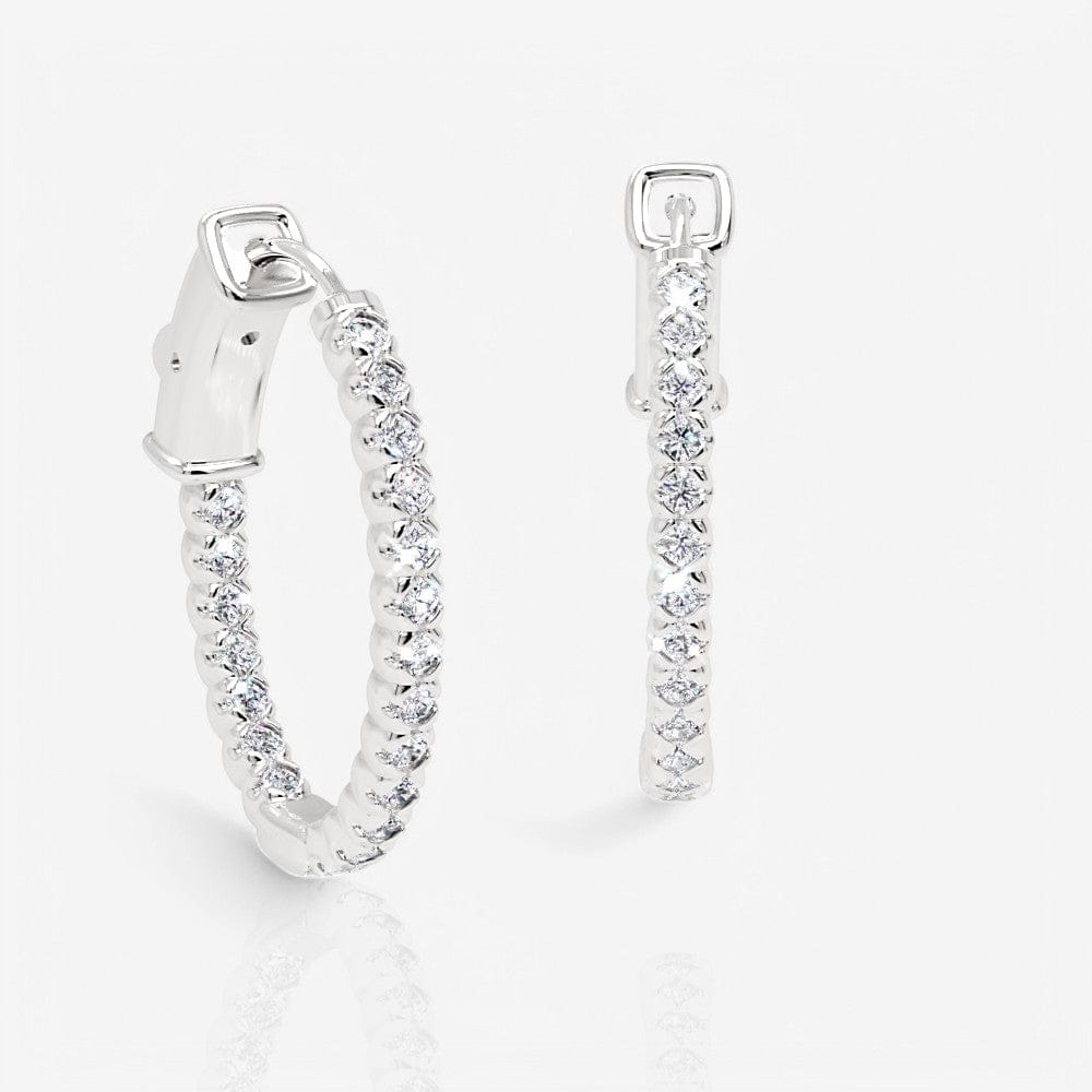 Oval-Shaped Lab Diamond Eternity Hoop Earrings, 1.0 Inch