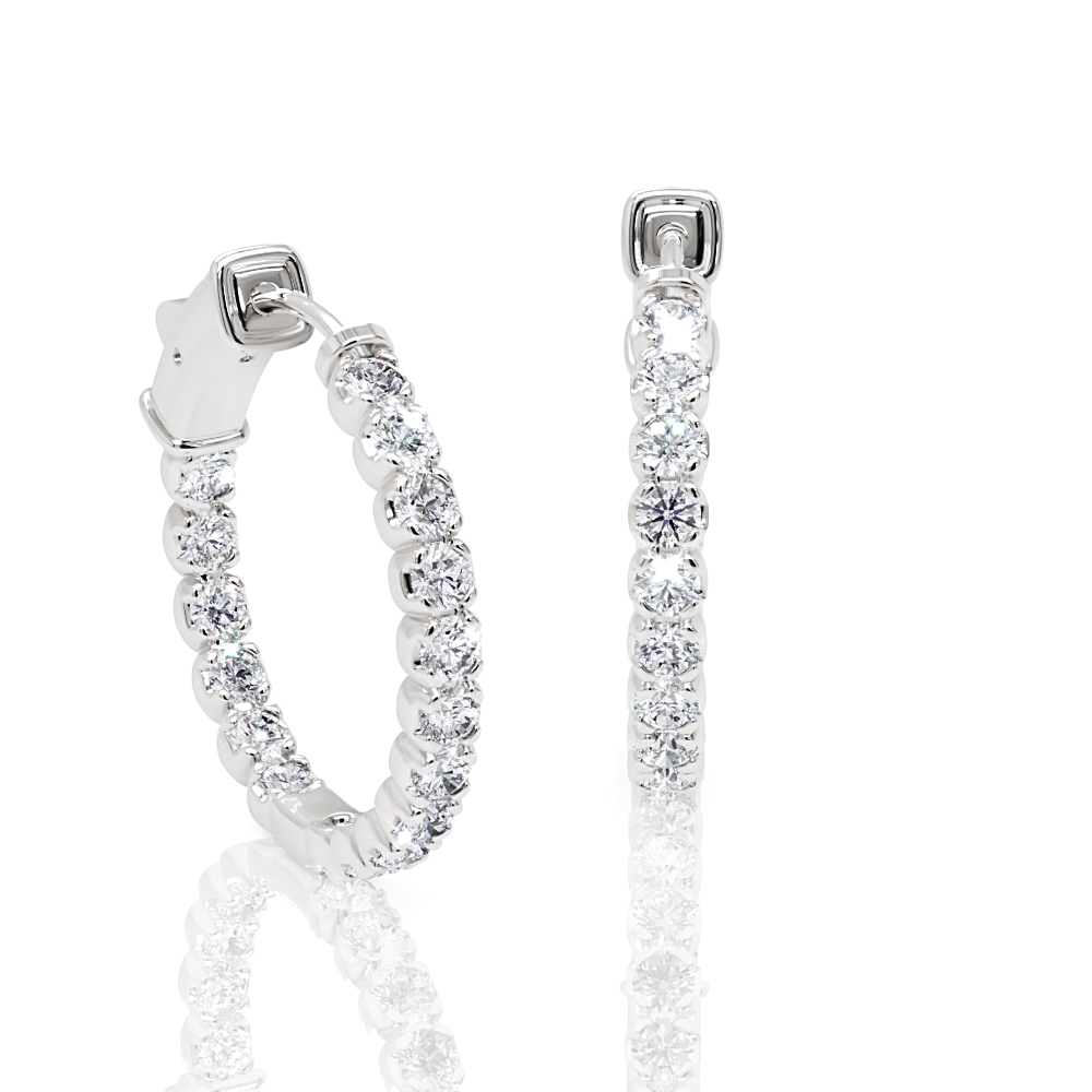 Lab Grown Diamond Eternity Hoop Earrings, 0.75 Inch