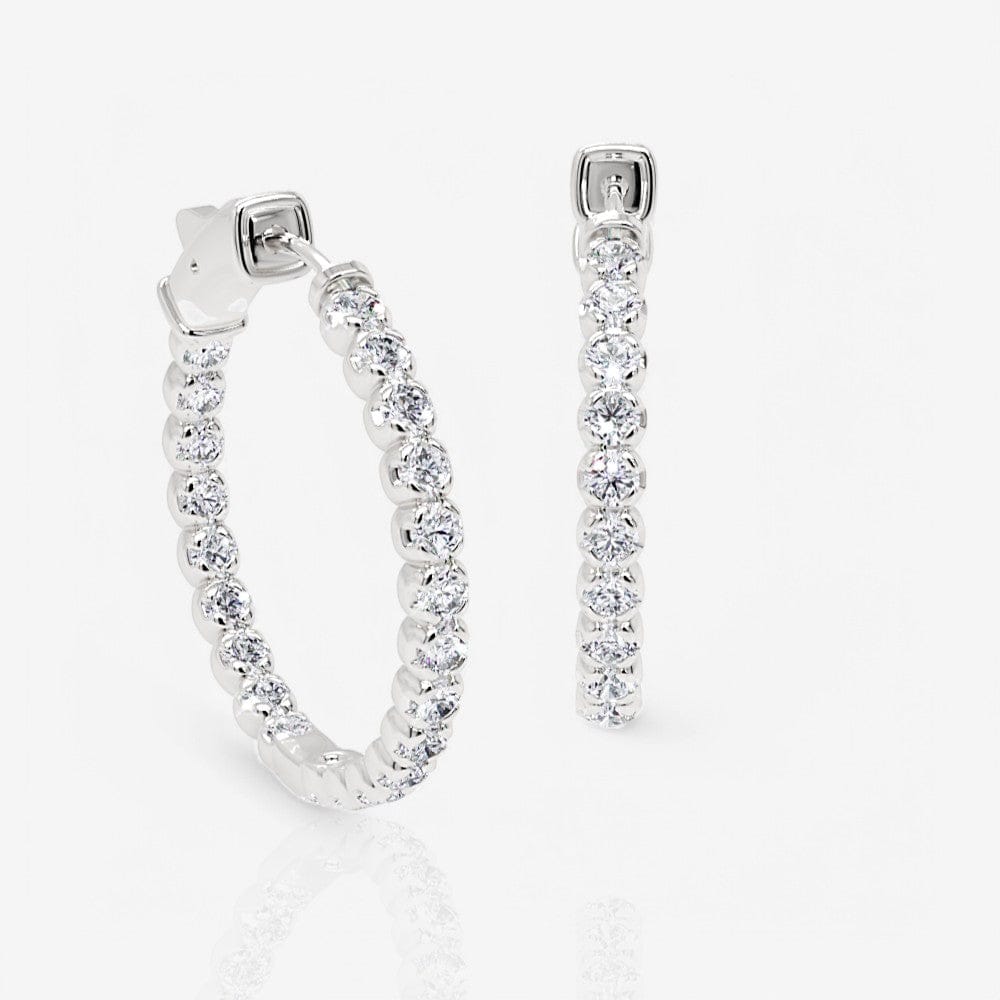 Lab Diamond Eternity Hoop Earrings, 1.00 Inch