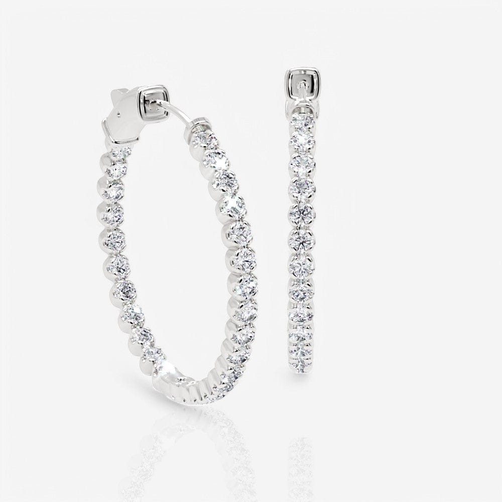 Lab Grown Diamond Eternity Hoop Earrings, 1.25 Inch