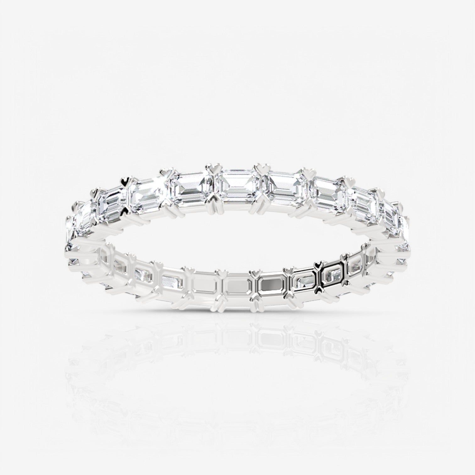 East-West Emerald Lab Diamond Eternity Ring