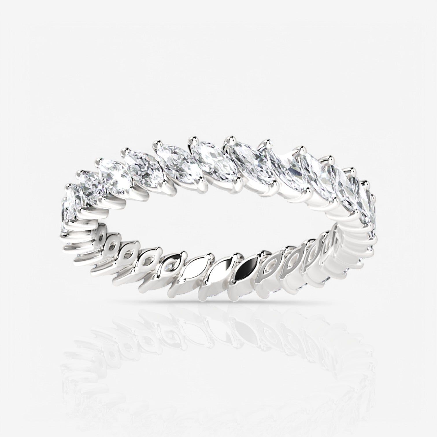 Marquise Lab Diamond Eternity Ring