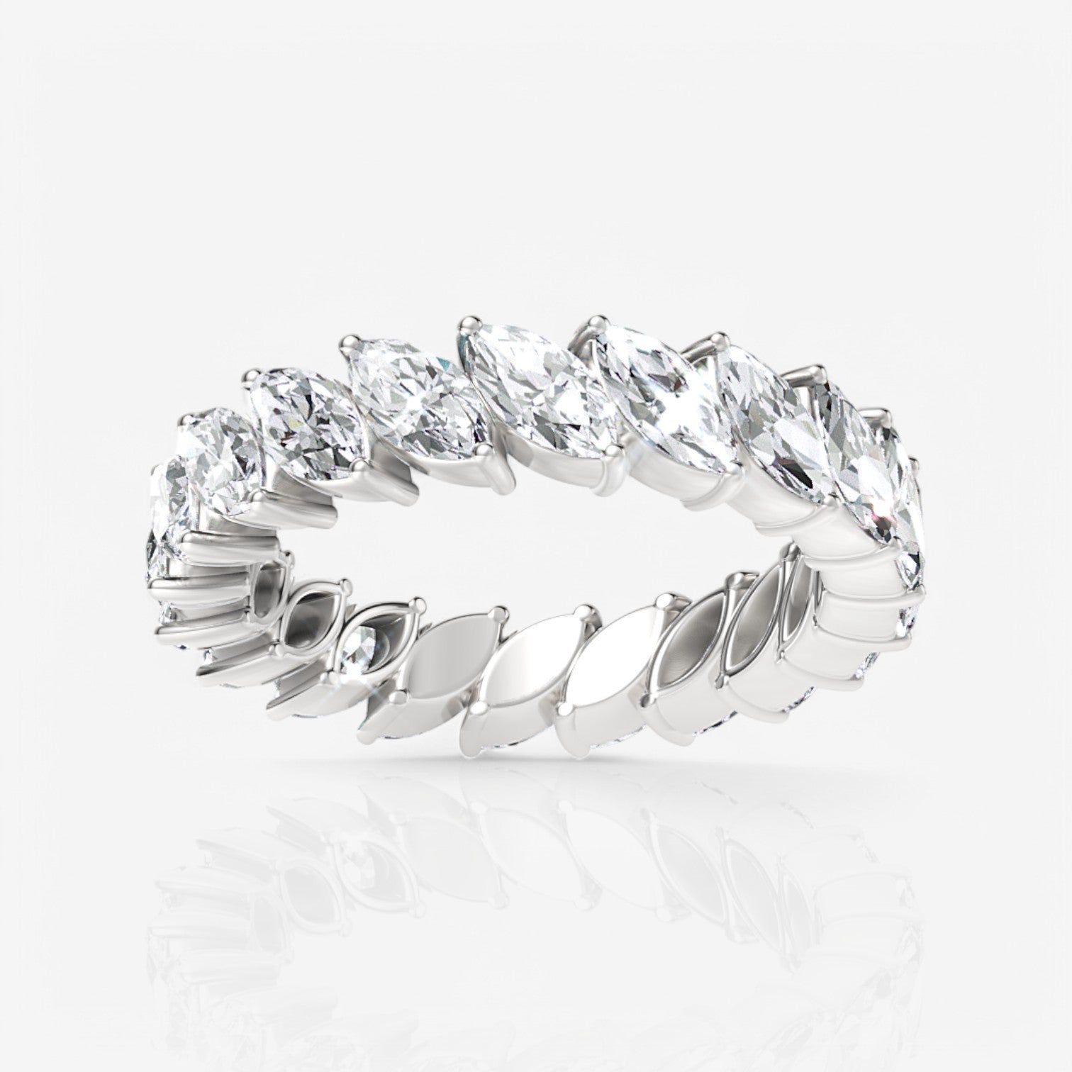 Marquise Lab Diamond Eternity Ring