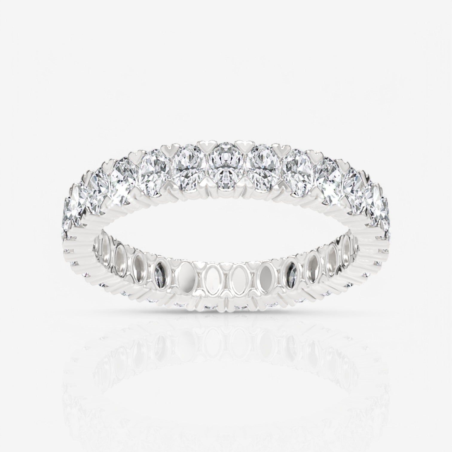 Shared Prong Oval Lab Diamond Eternity Band