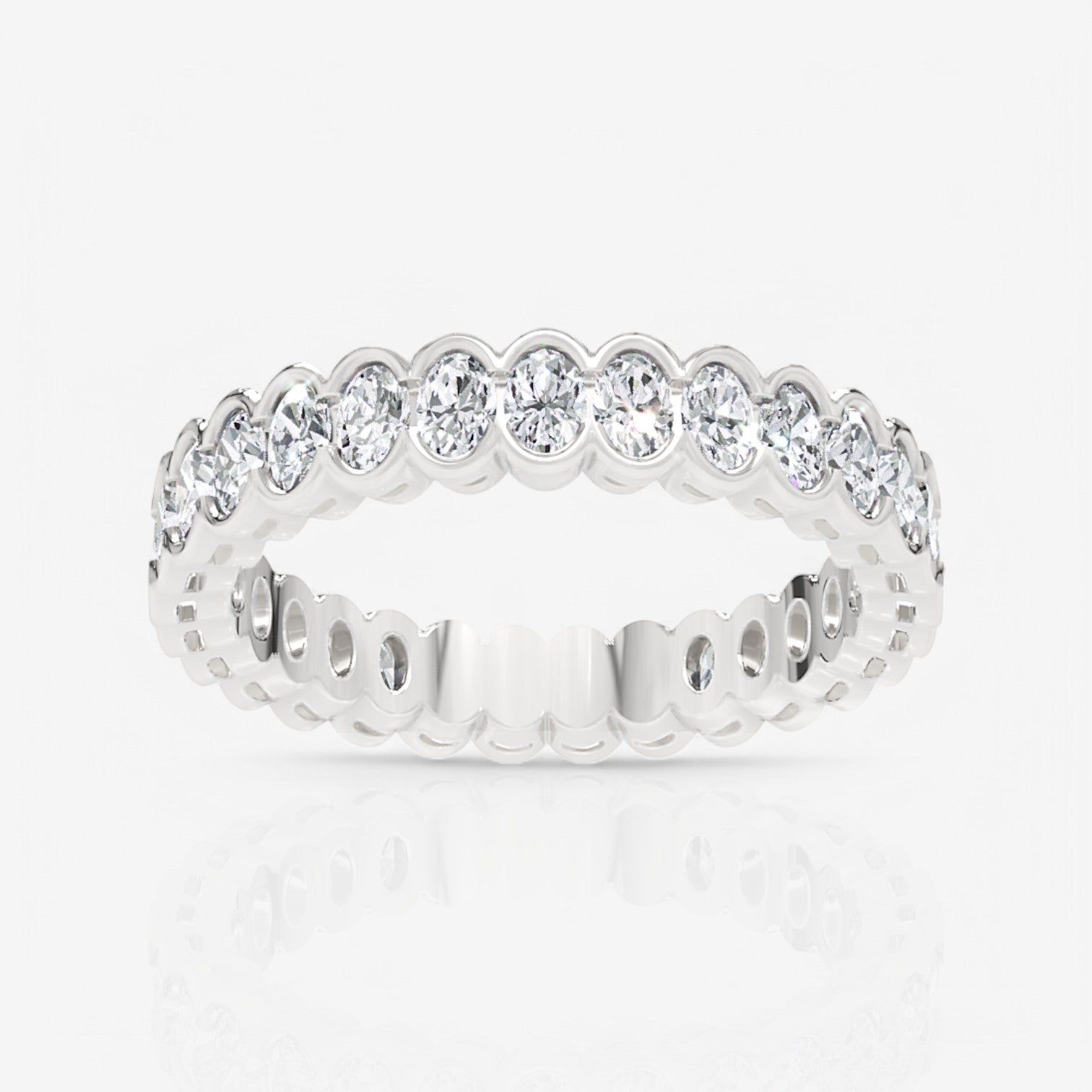 Half Bezel Oval Lab Grown Diamond Eternity Band
