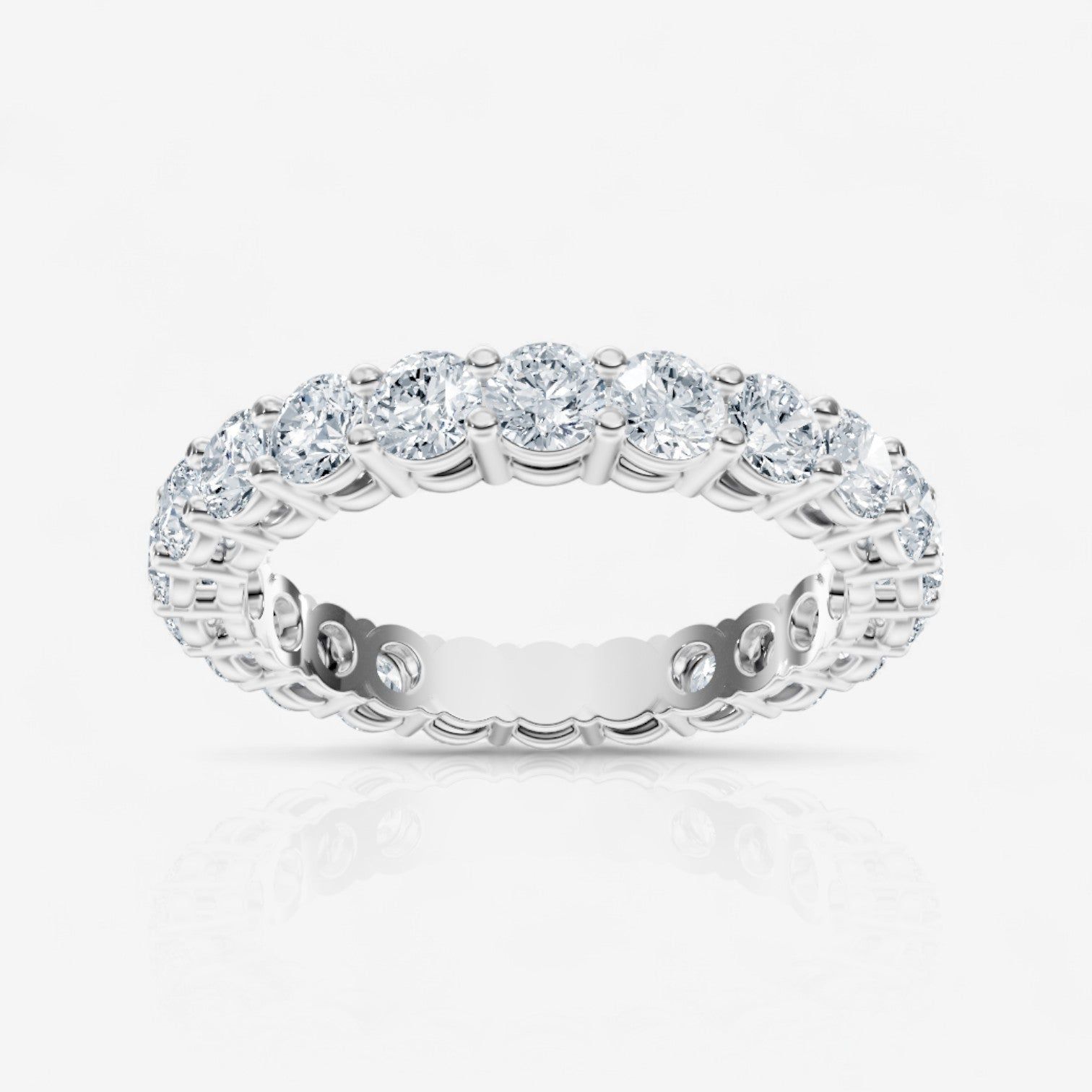 Round Shared Prong Lab Diamond Eternity Band