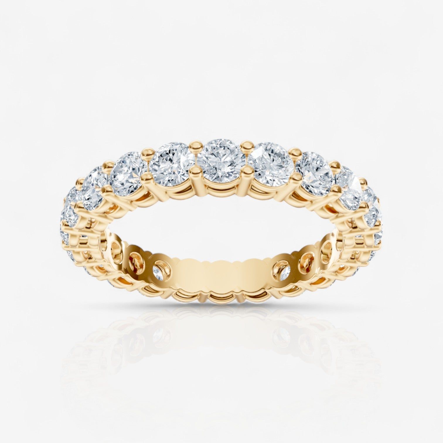 Round Shared Prong Lab Diamond Eternity Band