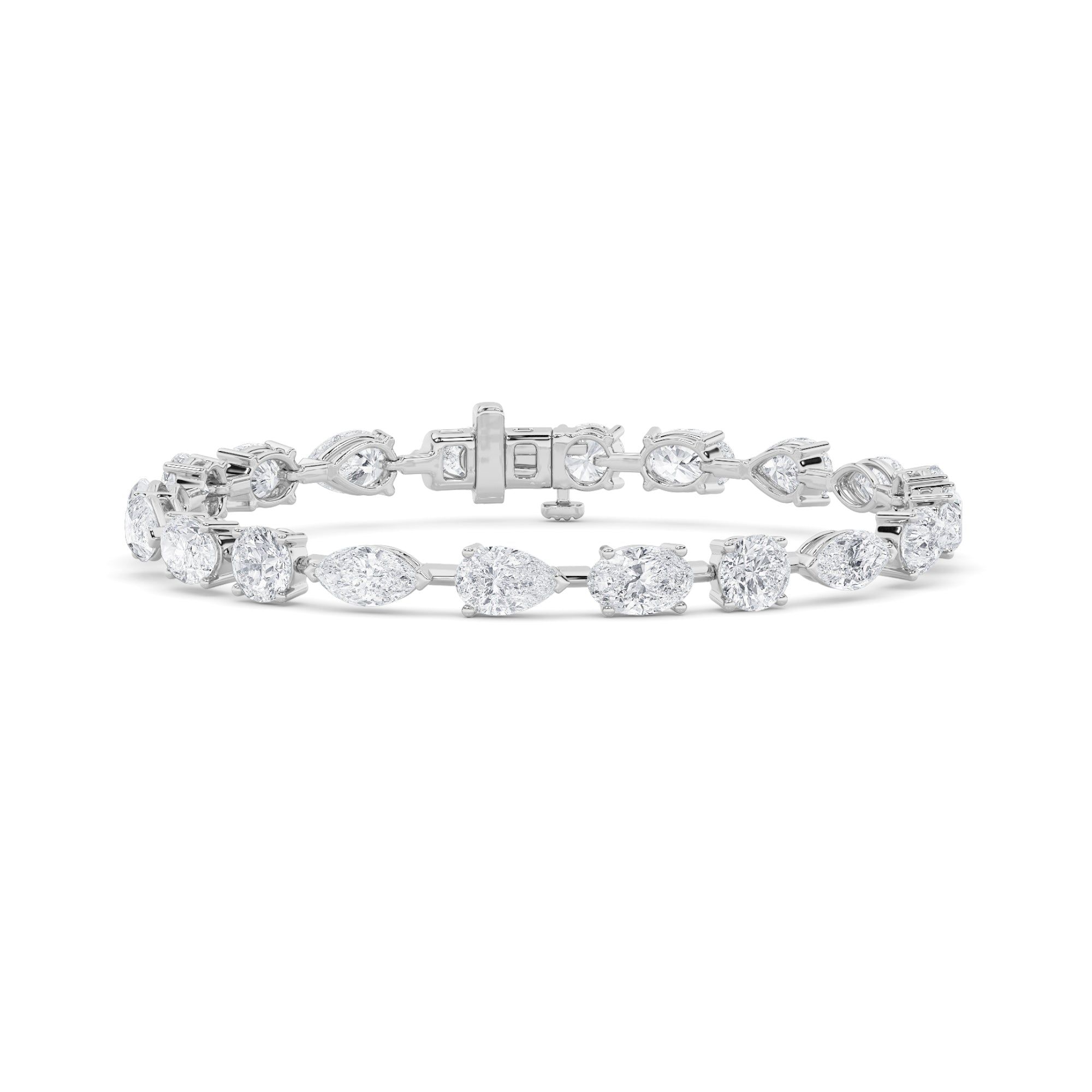 IGI Certified 5.00 CTW FVS Multi Shape Lab Grown Diamond Tennis Bracelet in 14kt White Gold