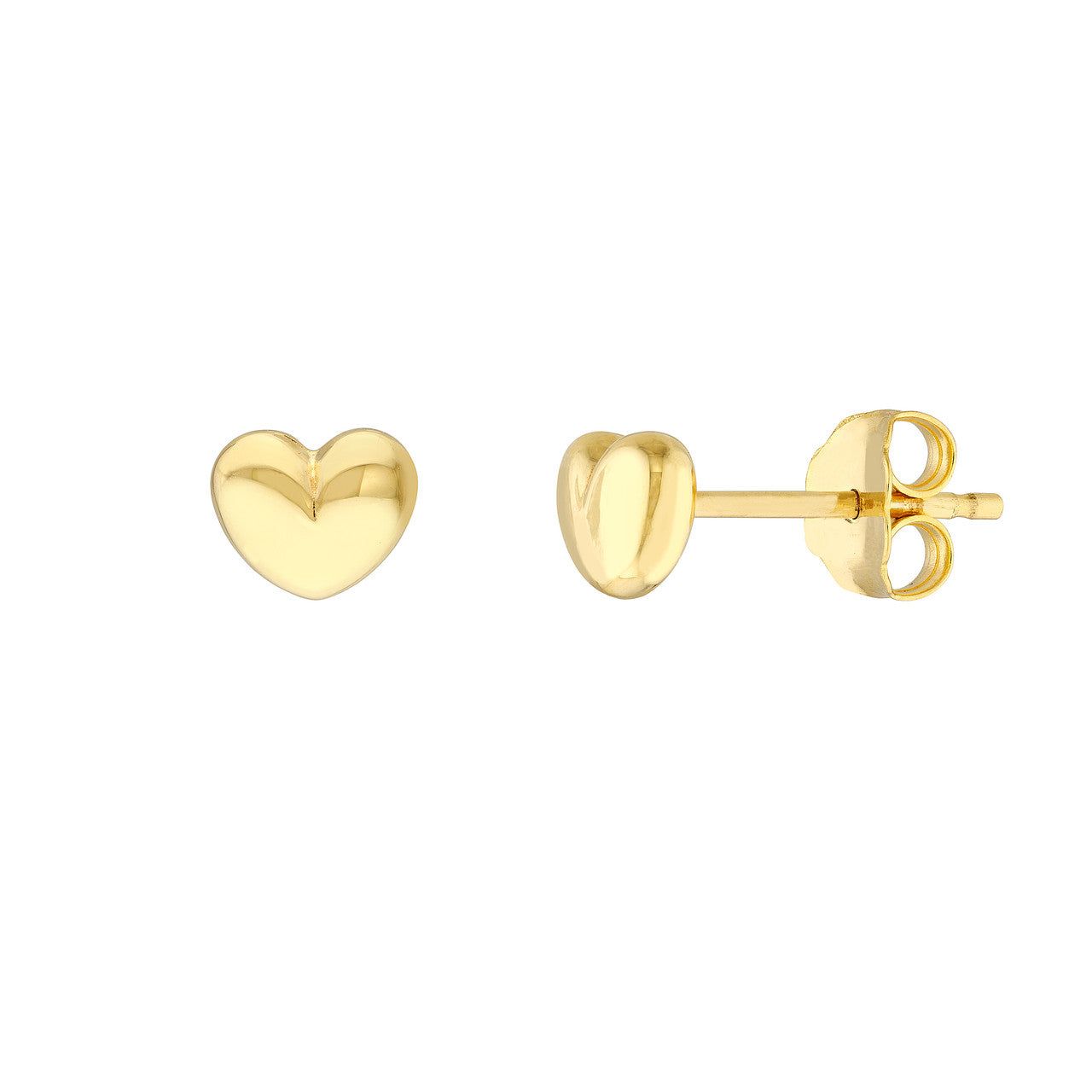 14kt Gold Puffy Heart Stud Earrings