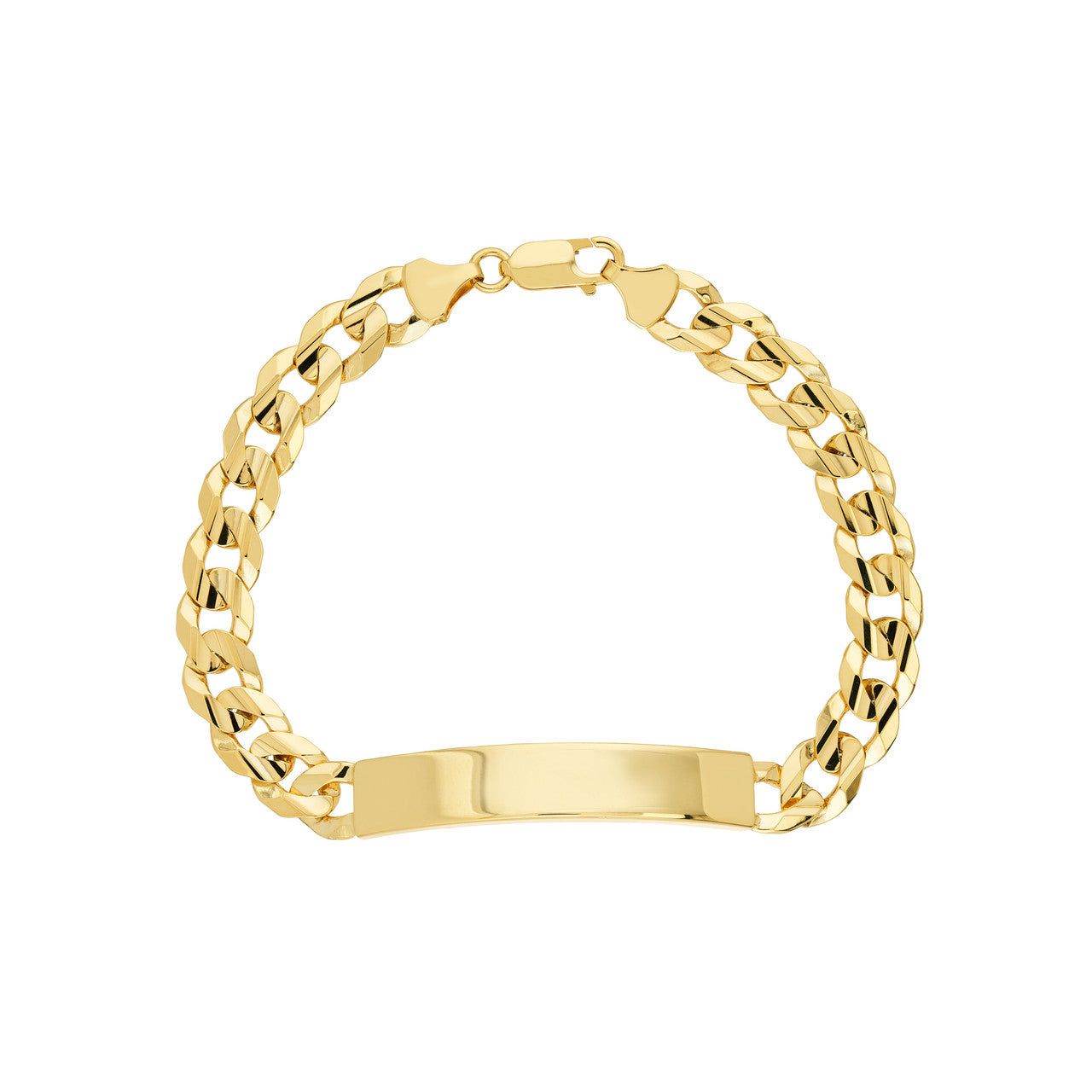 Men's 14kt Gold 8.5mm Engravable Initial ID Bracelet