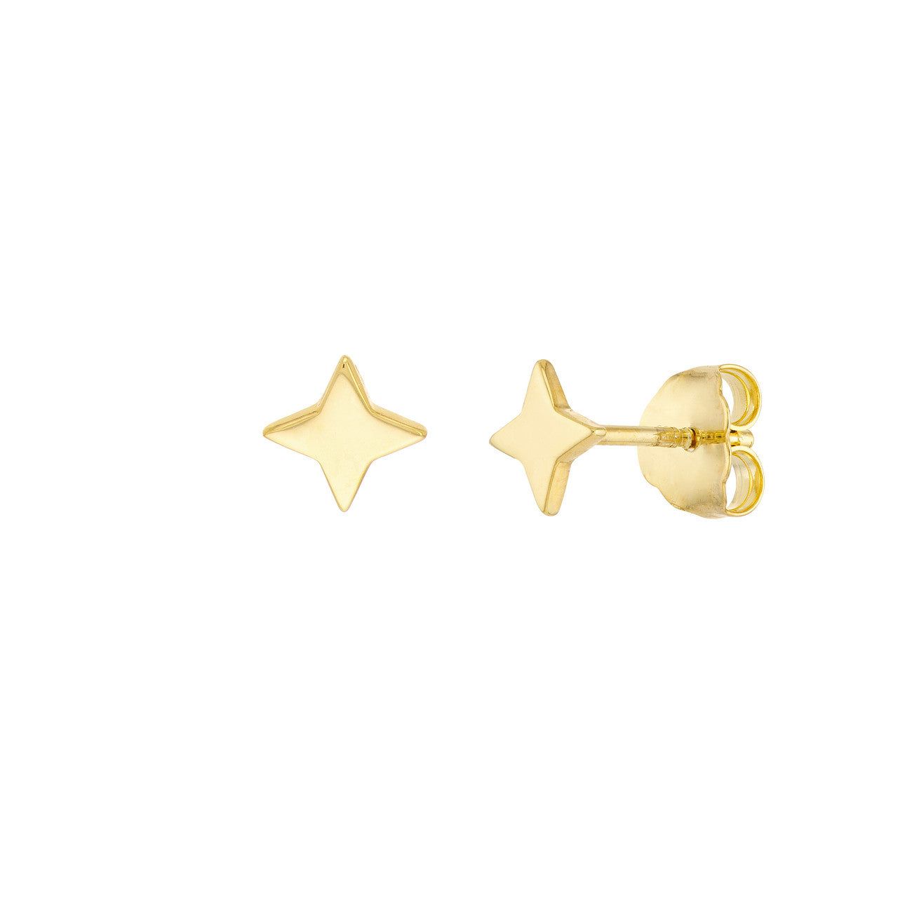 14kt Gold North Star Stud Earrings