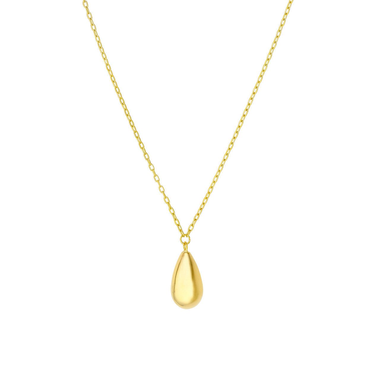14kt Gold Bombe Teardrop Pendant Necklace
