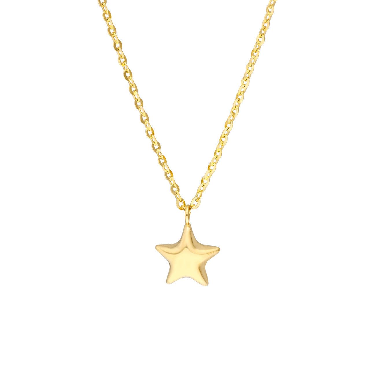 14kt Gold Child's Puff Star Chain Necklace