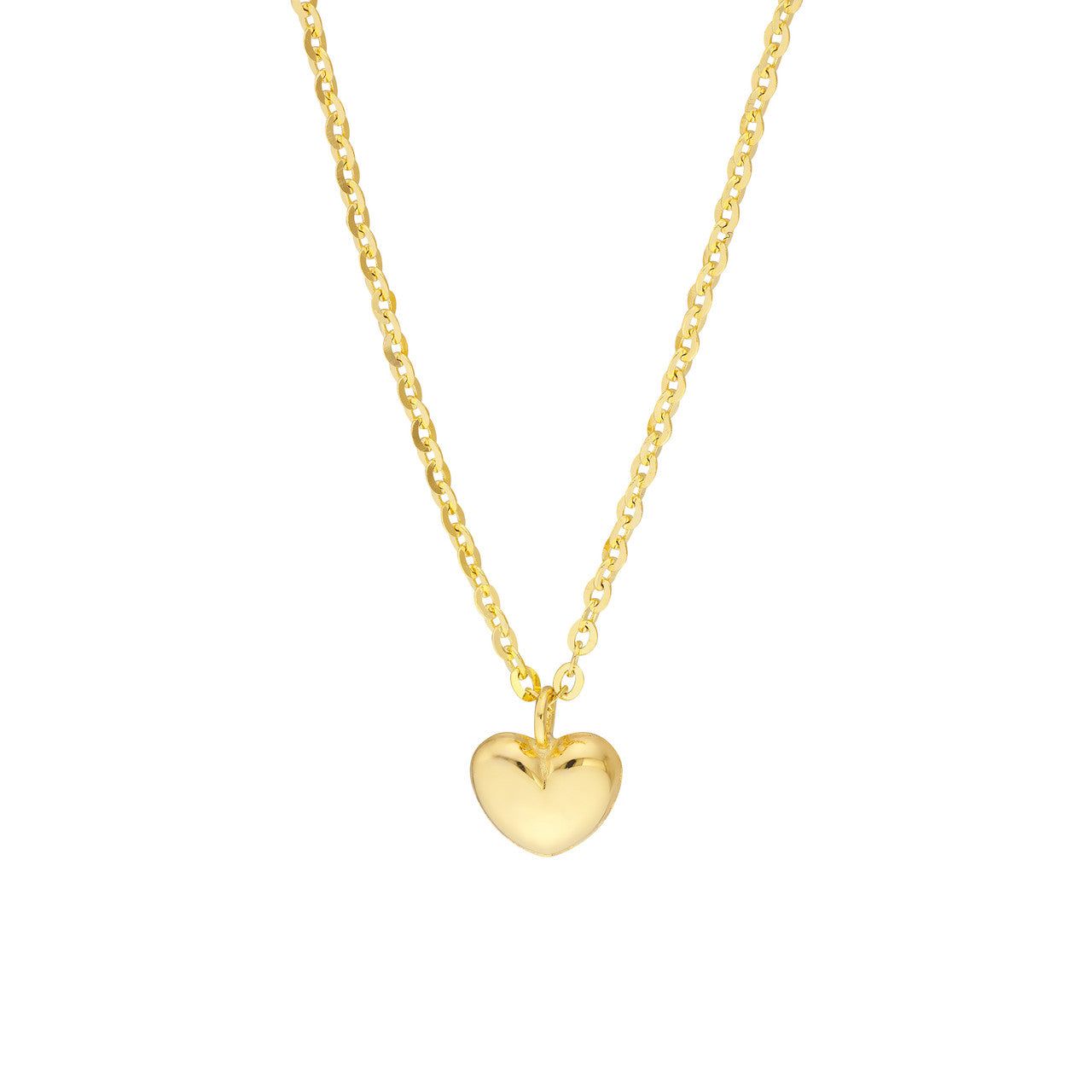 14kt Gold Child's Mini Puff Heart Necklace