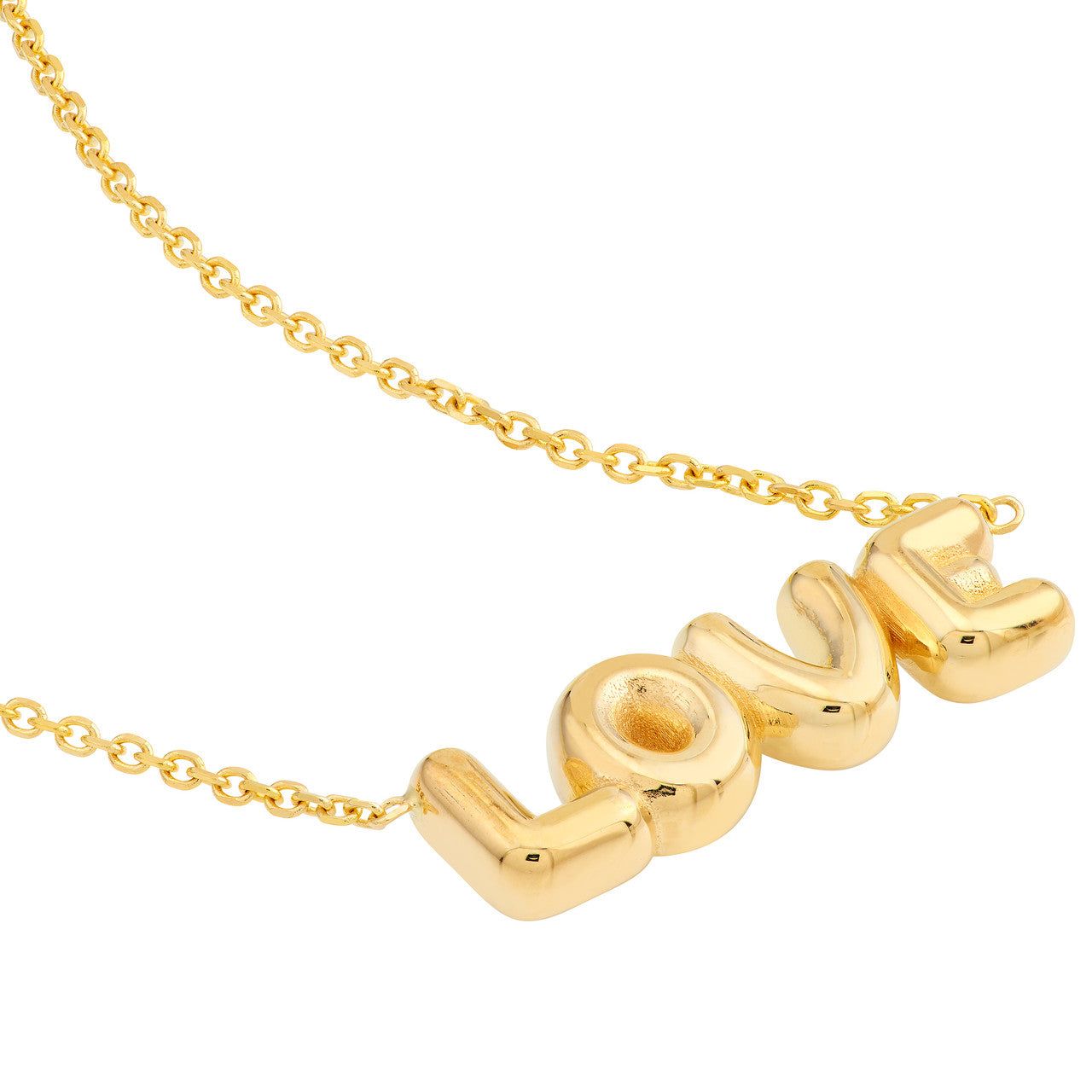 14kt Gold Puff Love Necklace