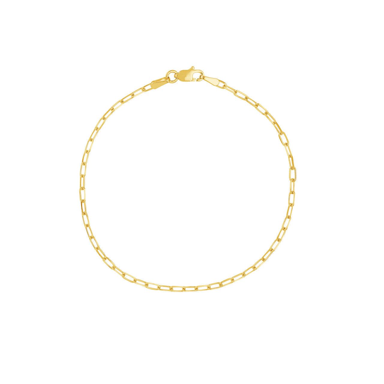 14kt Gold 1.95mm Paper Clip Chain Bracelet