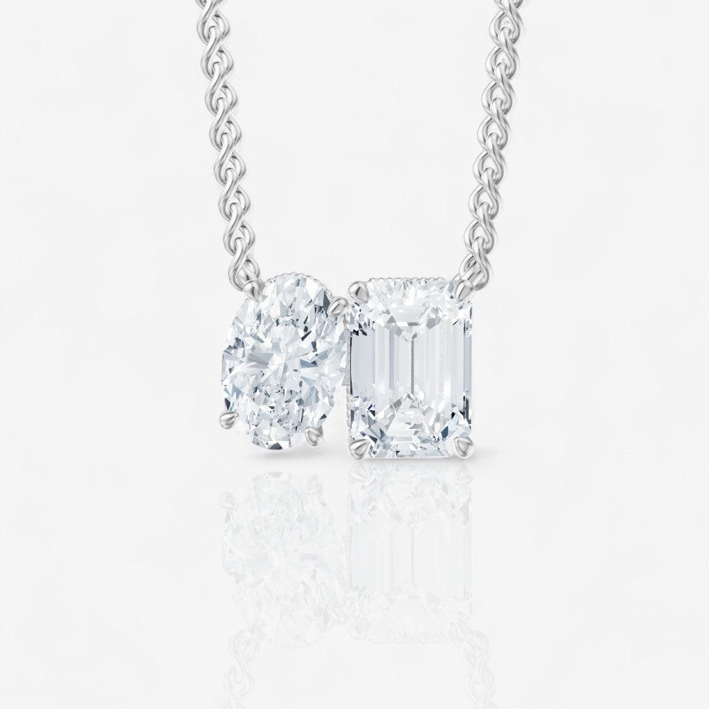 Toi et Moi Oval & Emerald Cut Lab-Grown Diamond Pendant