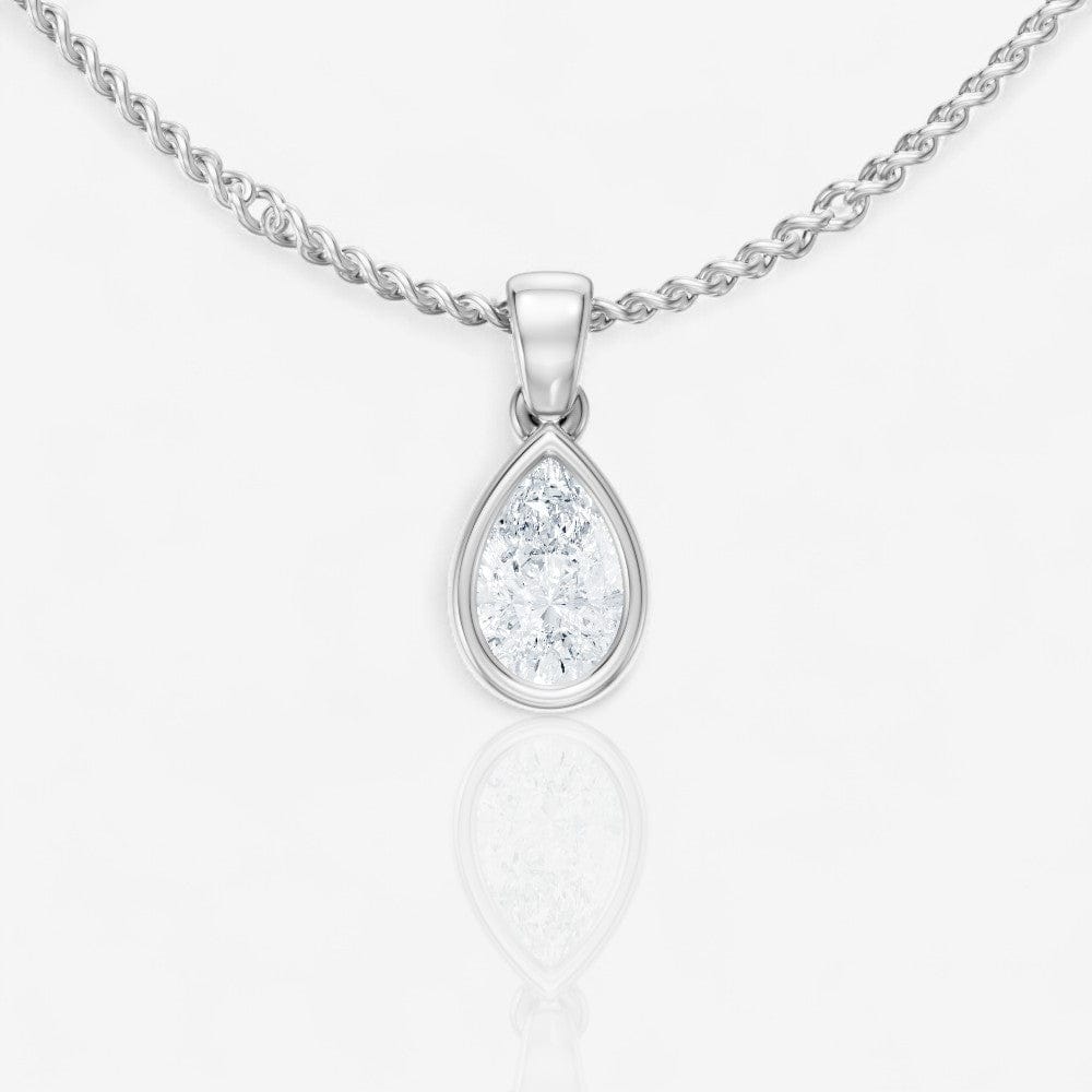 Bezel-Set Pear Solitaire Lab-Grown Diamond Pendant