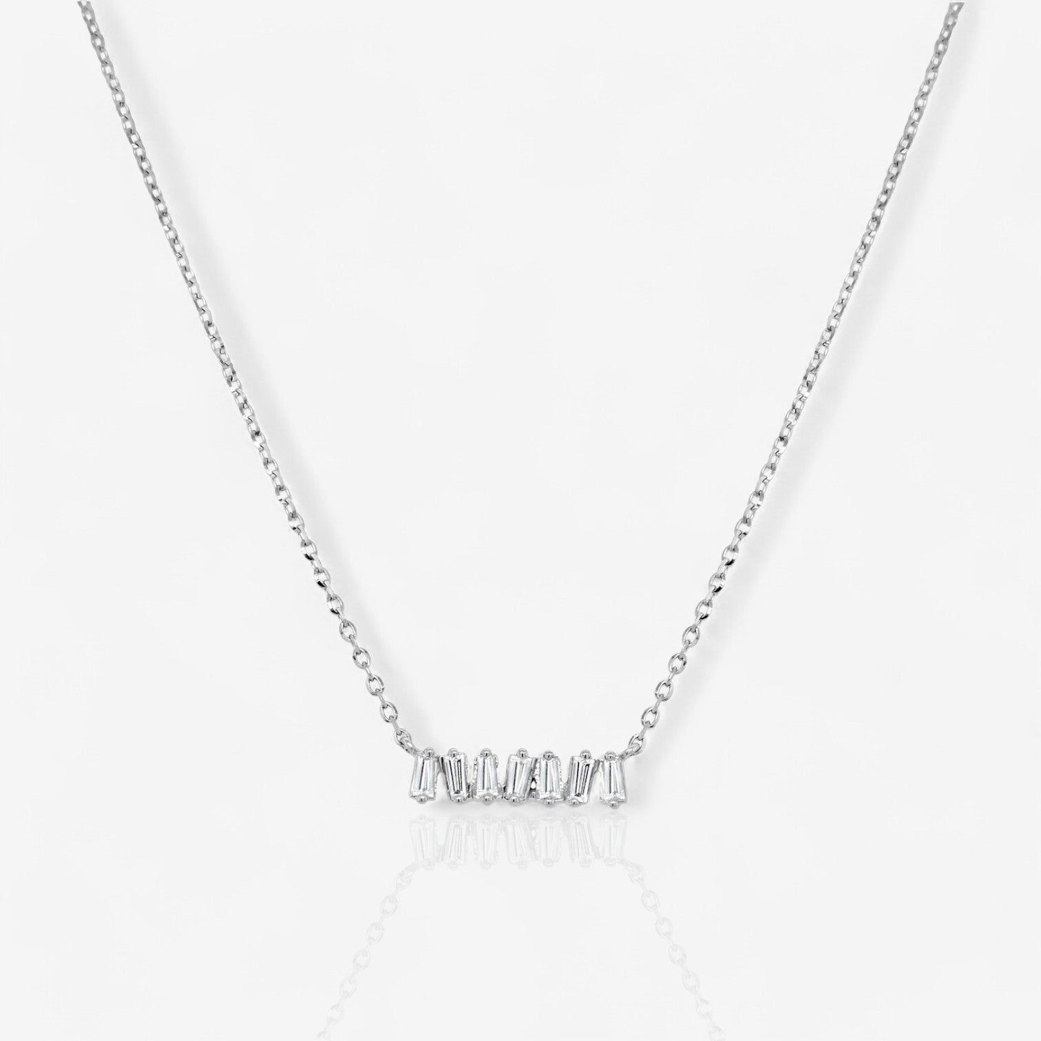 Baguette Diamond Bar Necklace