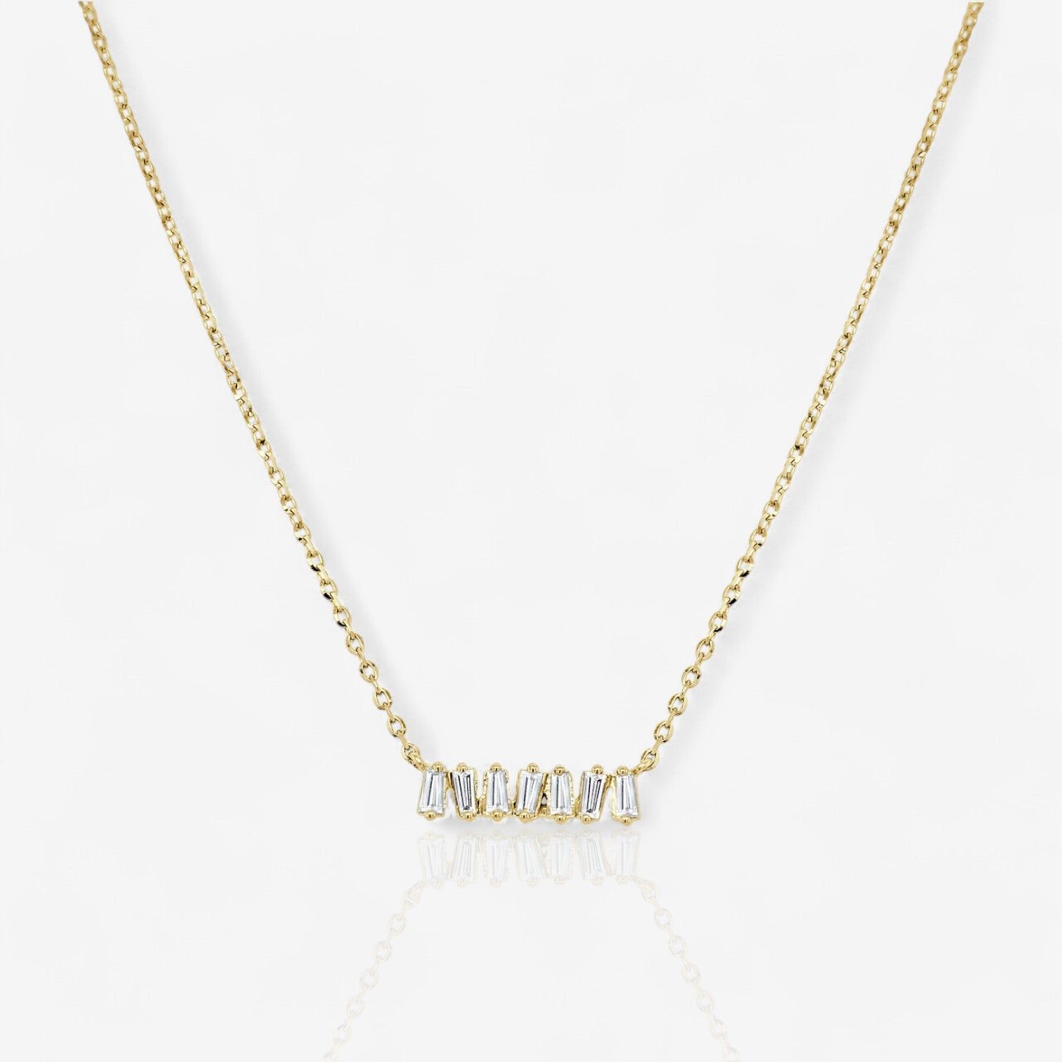 Baguette Diamond Bar Necklace