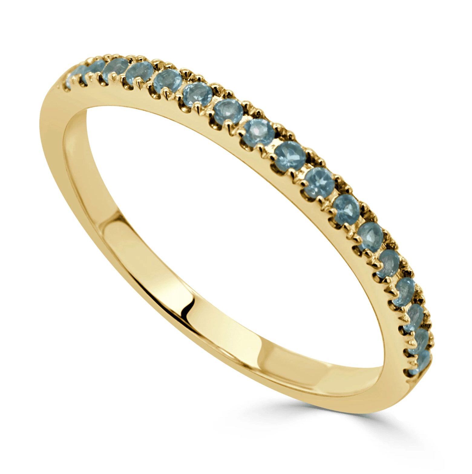 14kt Gold 0.34 CTW Blue Topaz Birthstone Stackable Ring