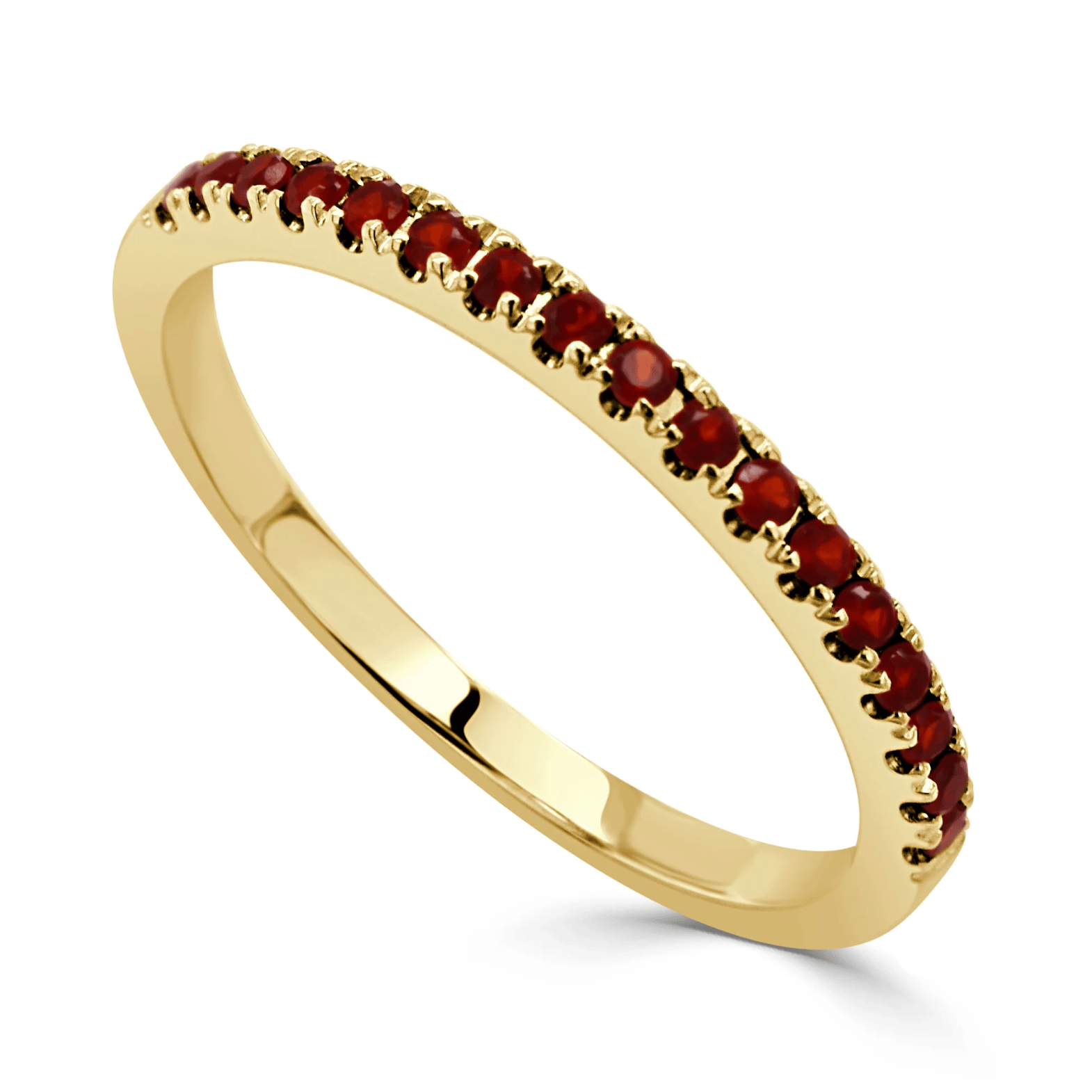 14kt Gold 0.44 CTW Garnet Birthstone Stackable Ring