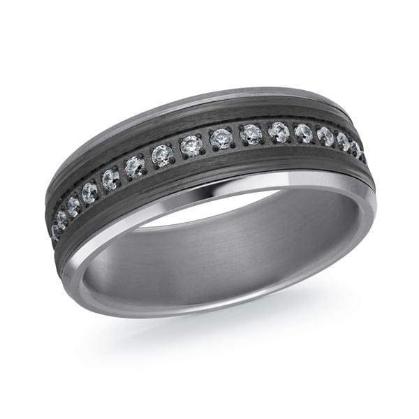 Men's 8mm 0.32 CTW Tantalum & Diamond Wedding Ring