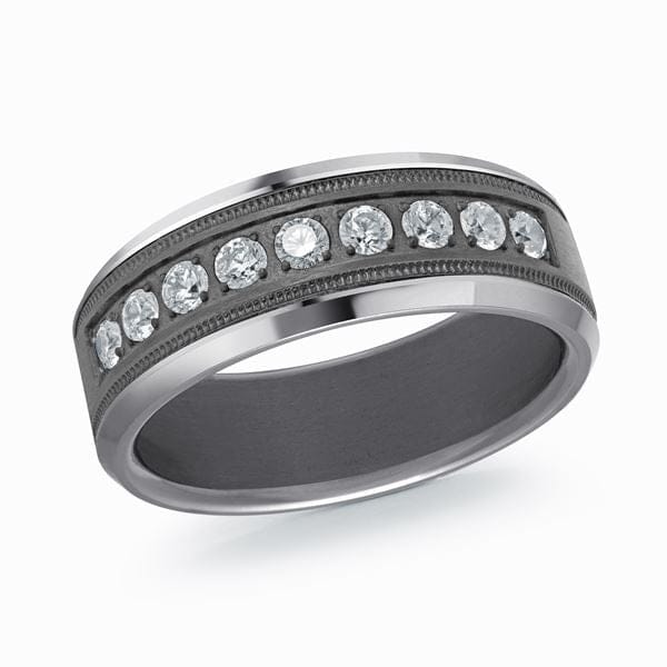 Men's 8mm 0.54 CTW Tantalum & Diamond Wedding Ring