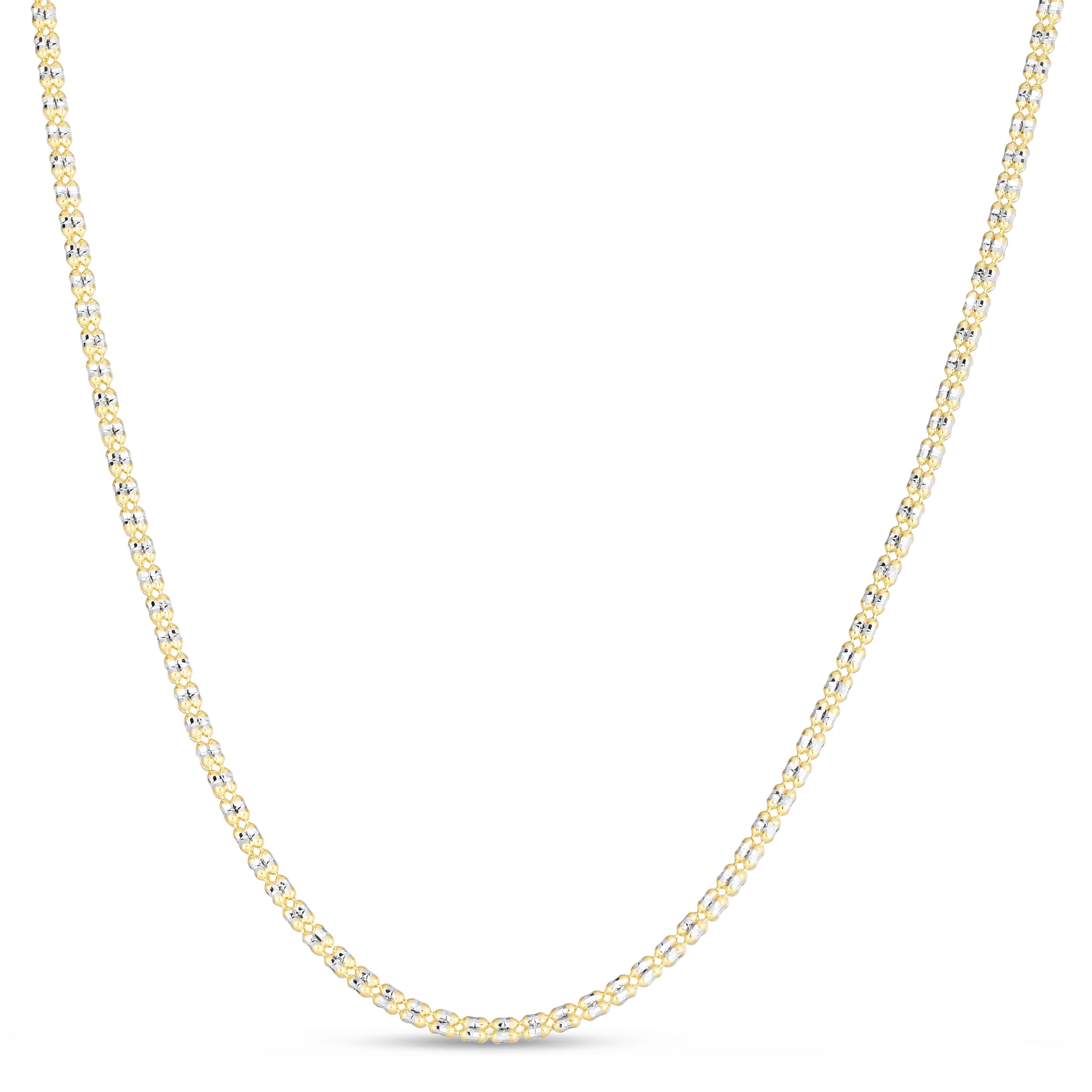 14kt Gold 2.7mm Two-Tone Fancy Ice Chain