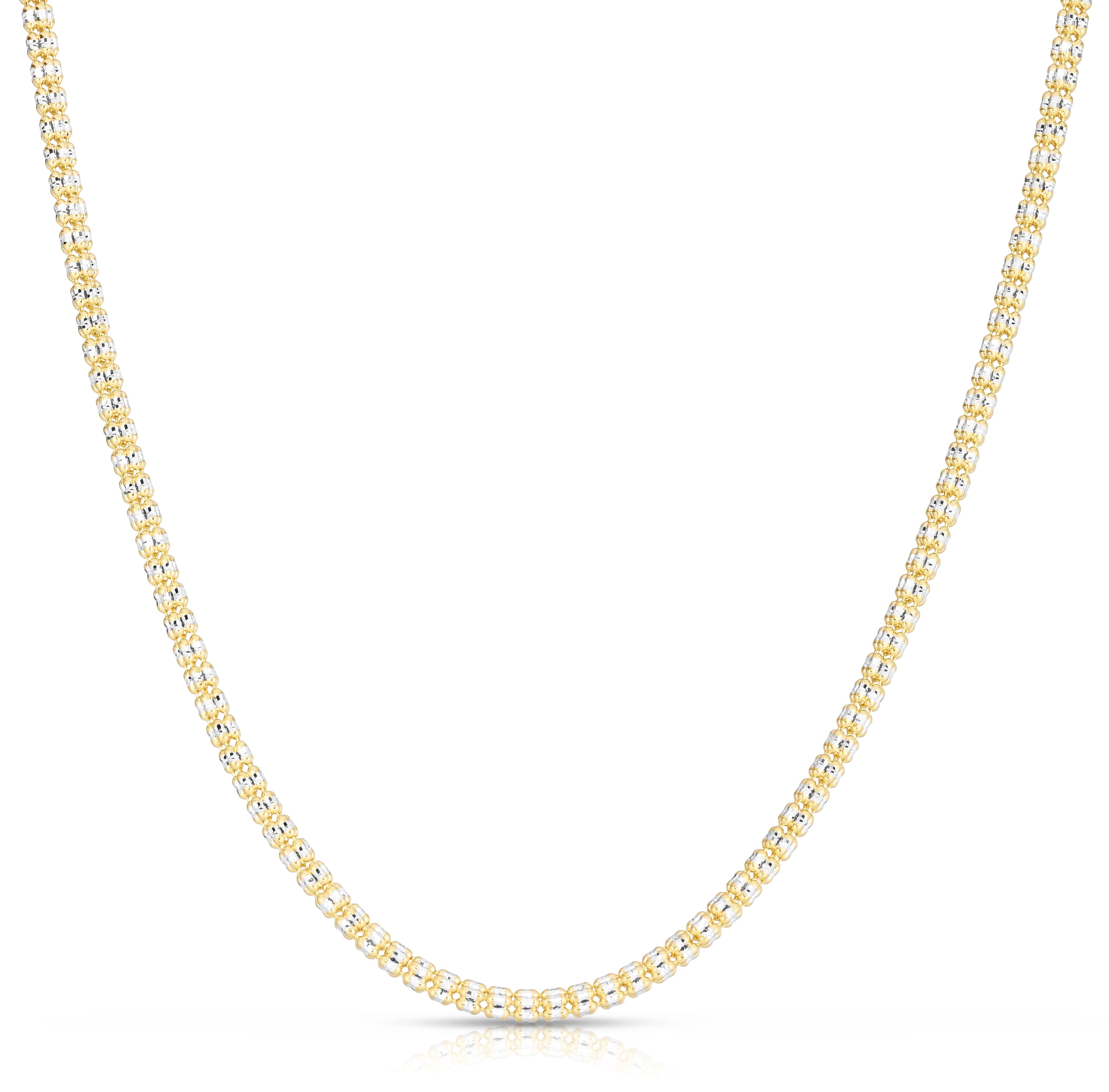 14kt Gold 3.14mm Two-Tone Fancy Ice Chain