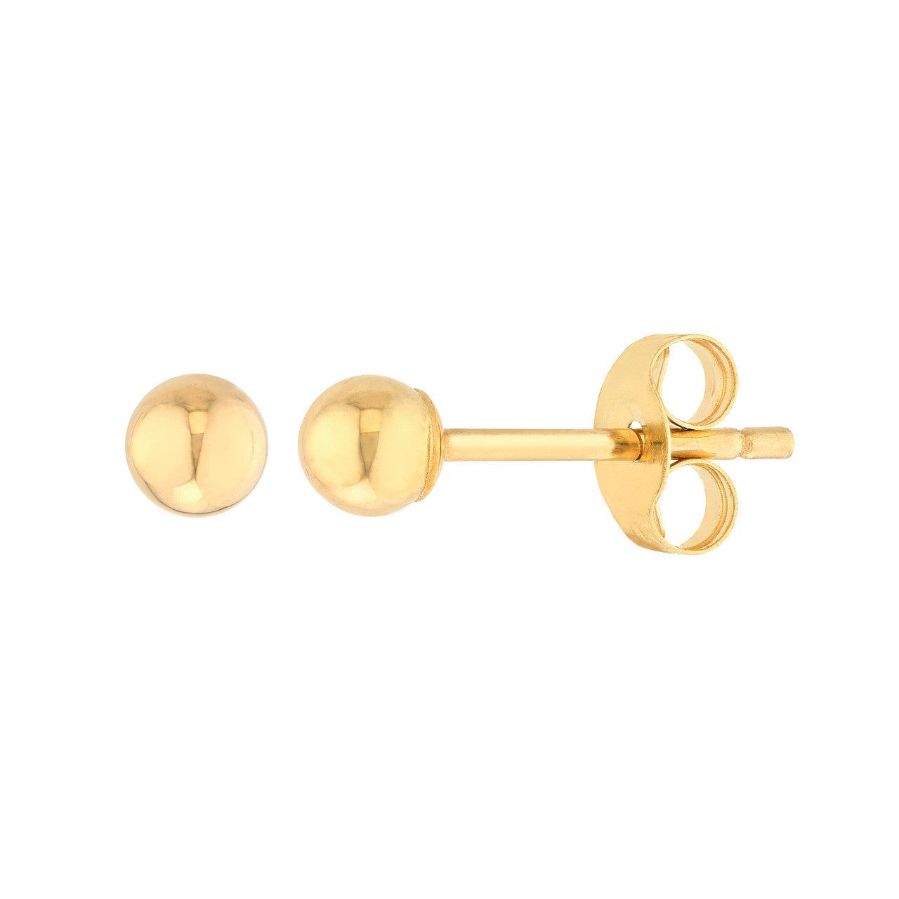 14kt Gold Polished Ball Stud Earrings (3-5mm)