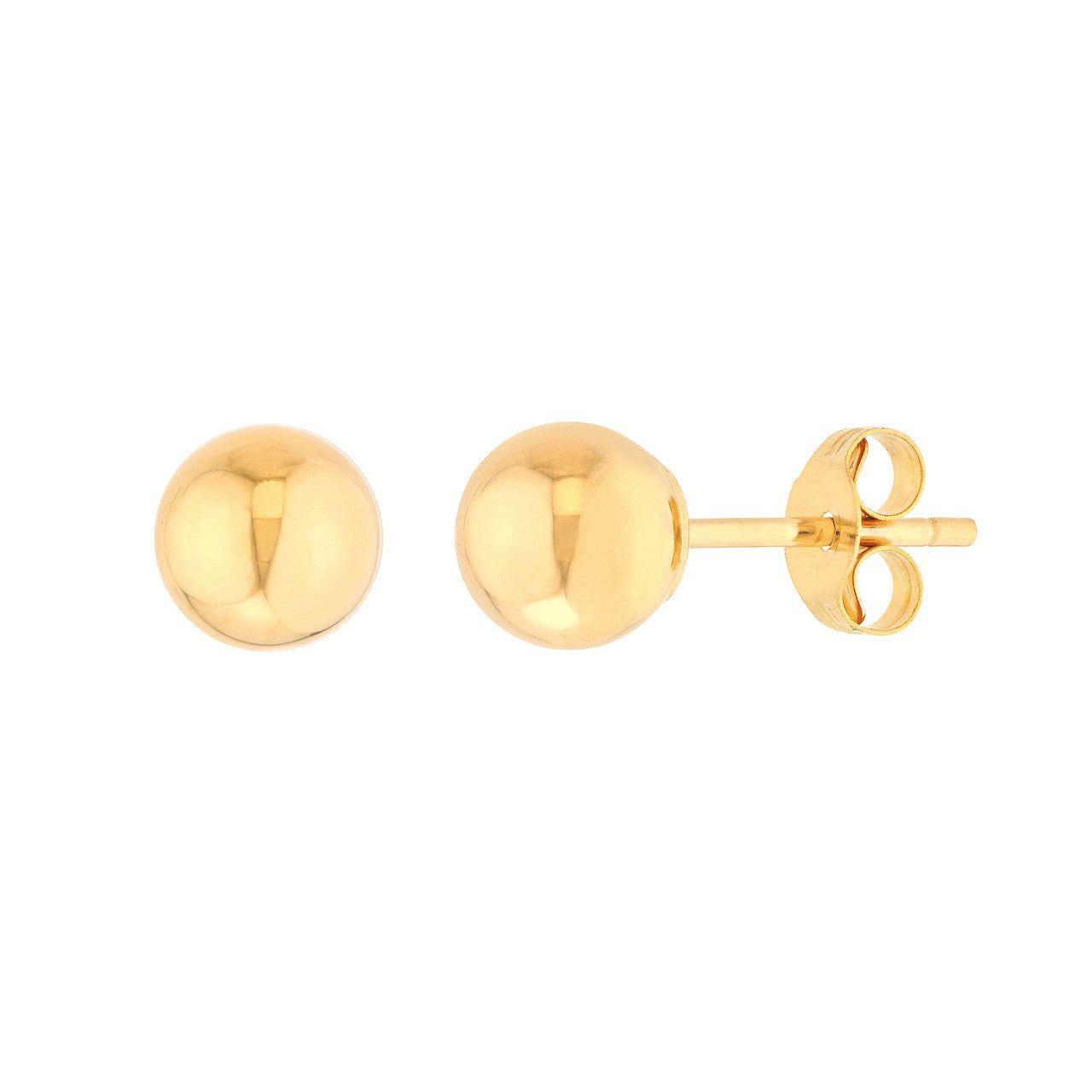 14kt Gold Polished Ball Stud Earrings (3-5mm)