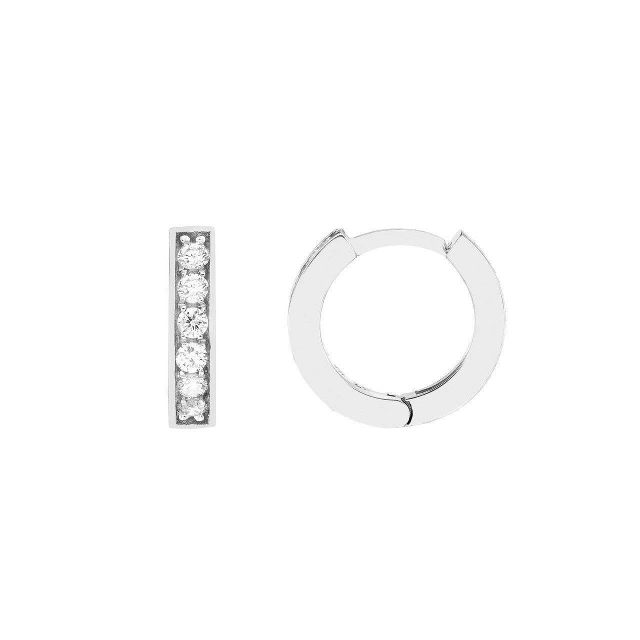 14kt Gold 0.13 CTW 10mm Diamond Huggie Earrings