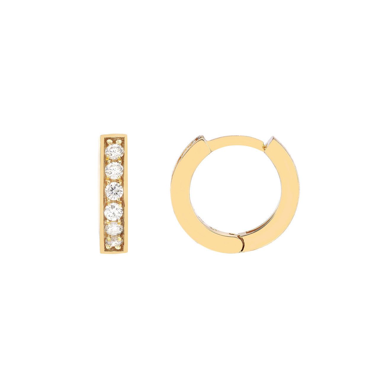 14kt Gold 0.13 CTW 10mm Diamond Huggie Earrings