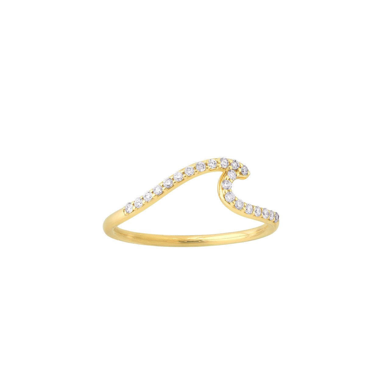 14kt Gold 0.16 CTW Diamond Wave Ring