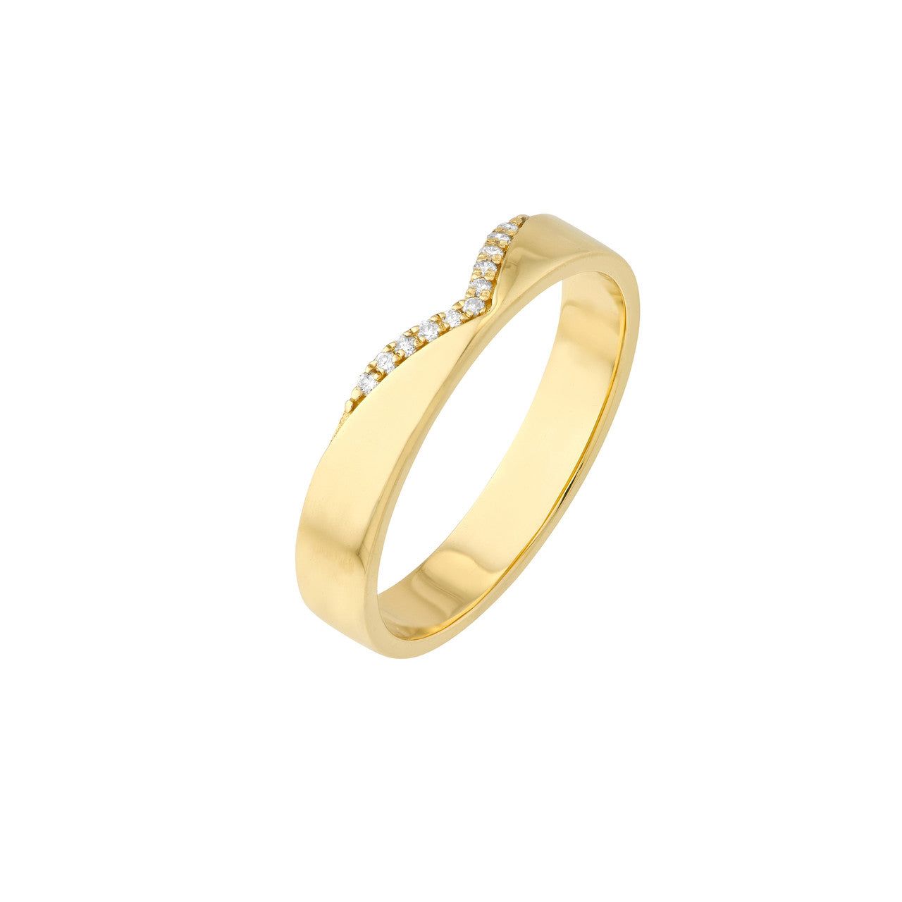 14kt Gold 0.06 CTW Diamond Chevron Polished Band