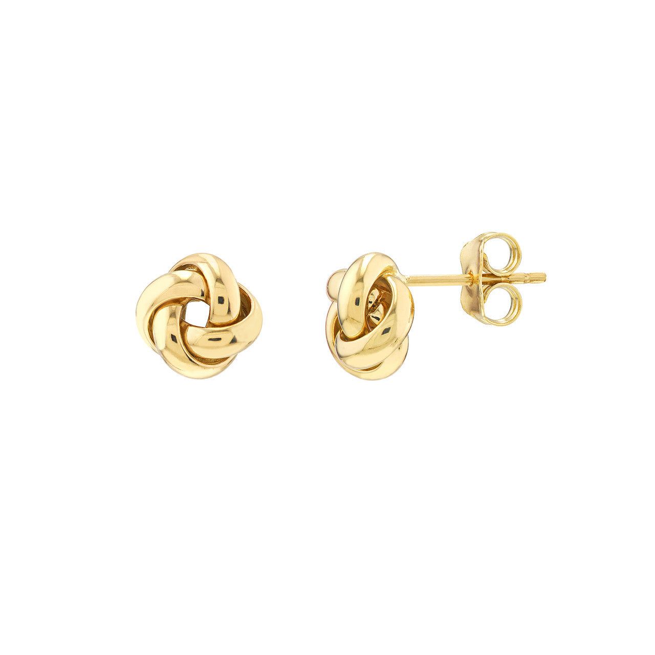 14kt Gold 9mm Puffed Love Knot Stud Earrings