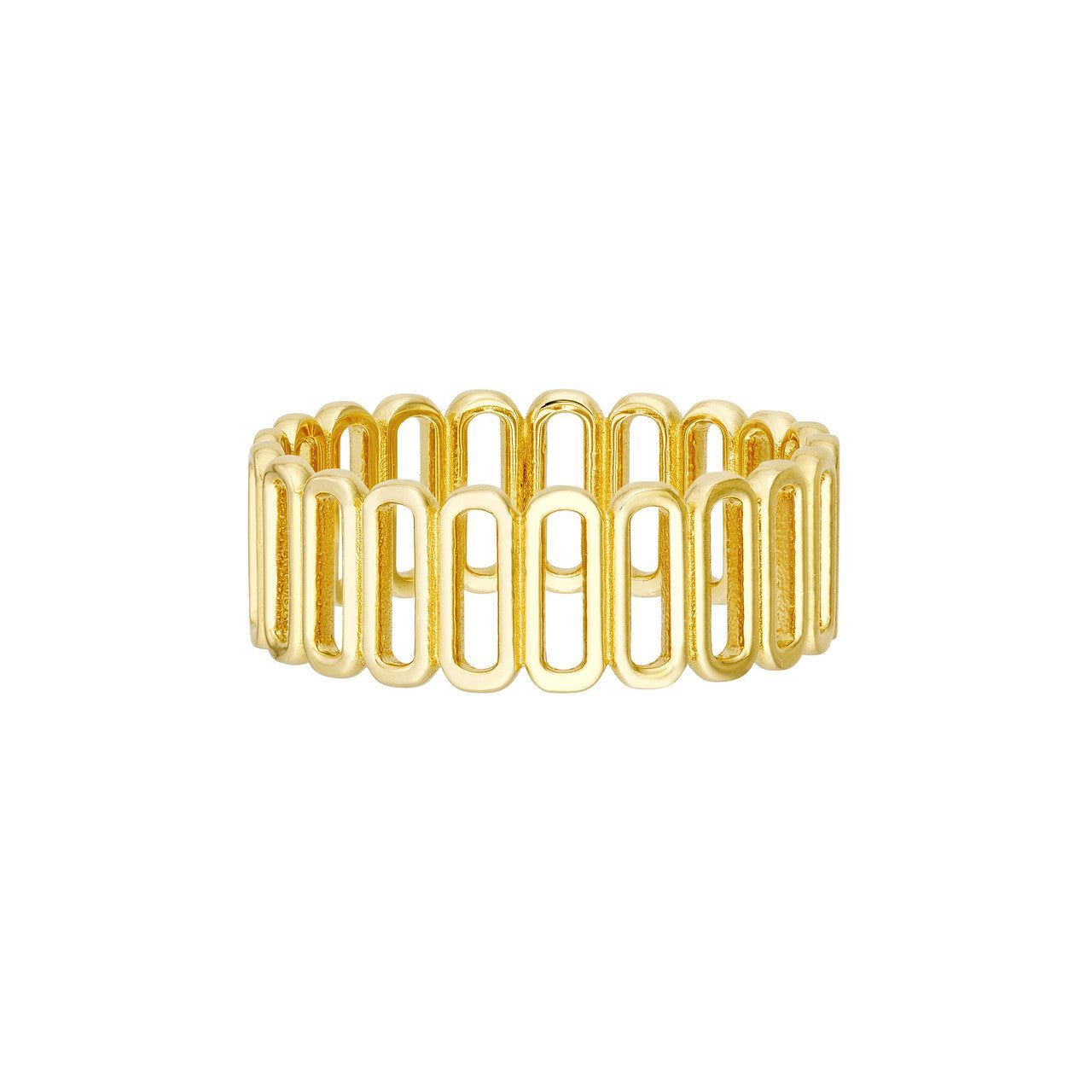 14kt Gold Open Paper Clip Side by Side Ring