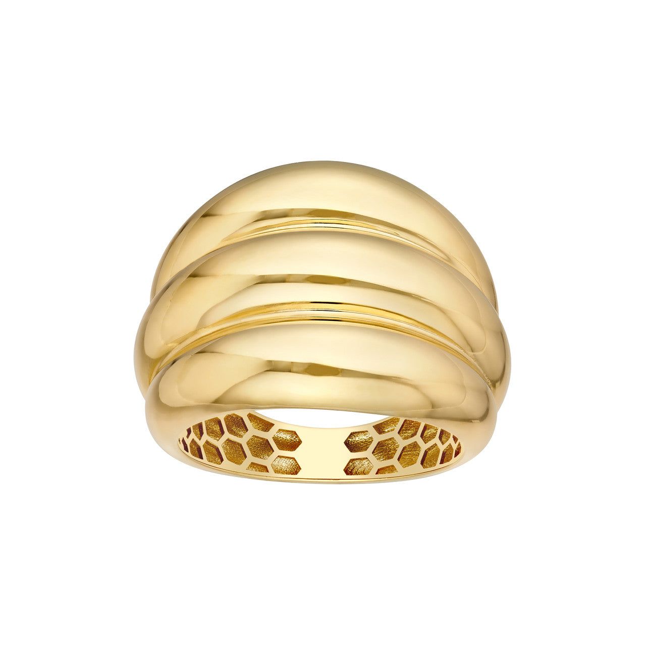 14kt Gold Horizontal Fluted Polished Ring