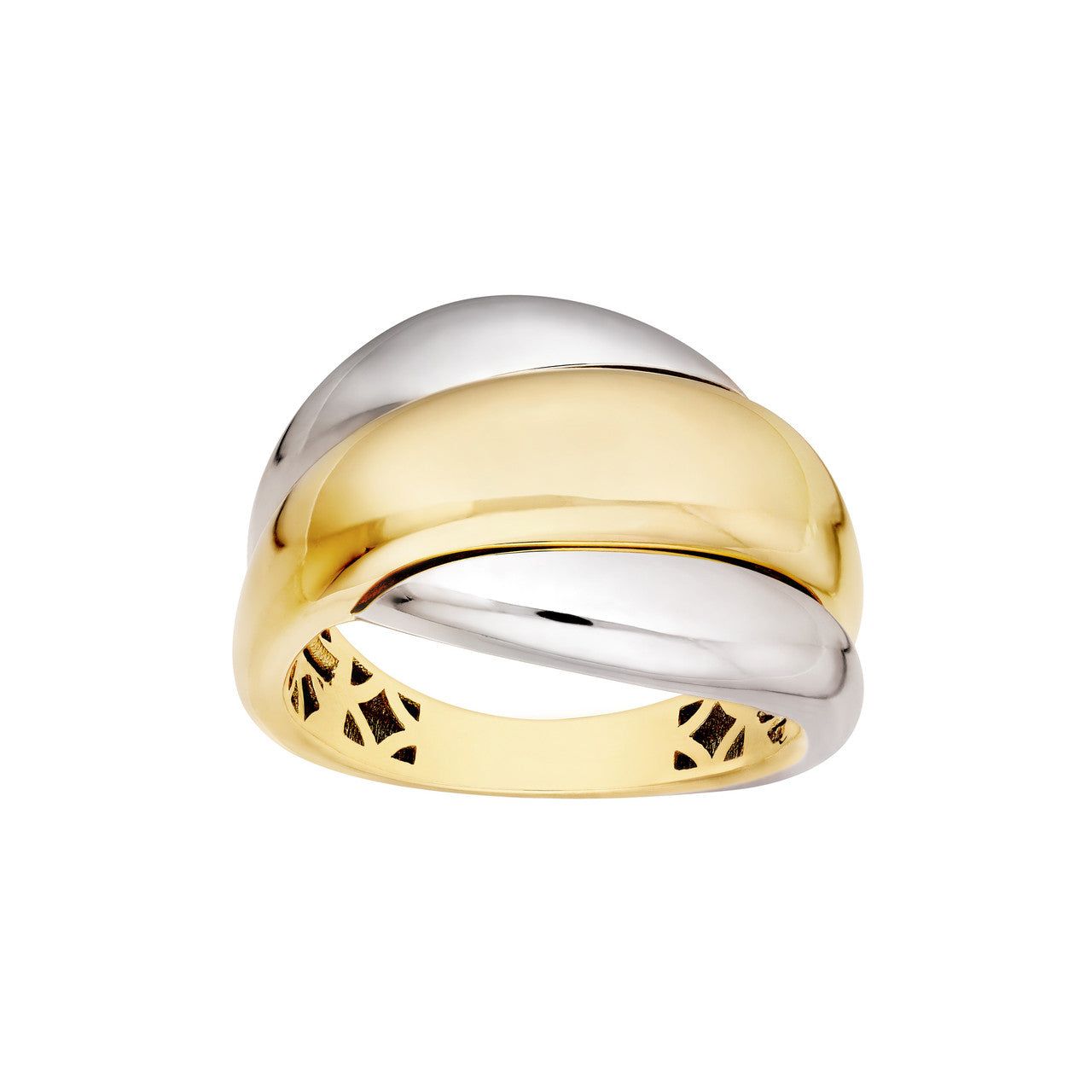 14kt Gold Two-Tone Polished Rolling Twist Ring