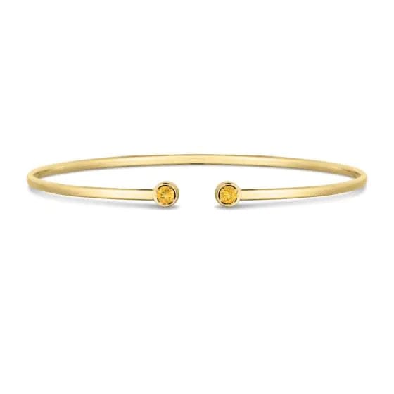 14kt Gold Citrine Open Cuff Bangle