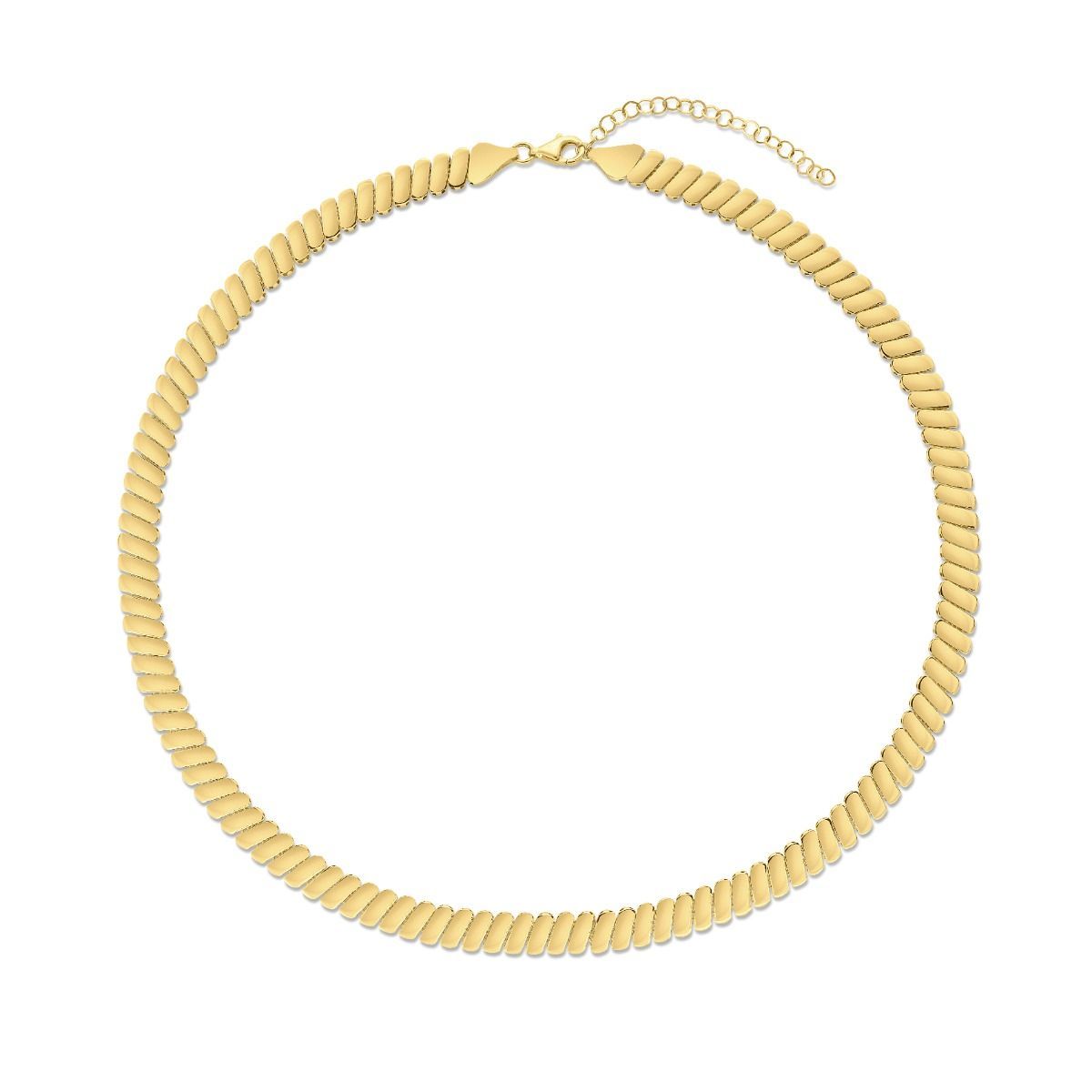 14kt Gold Rib Link Necklace