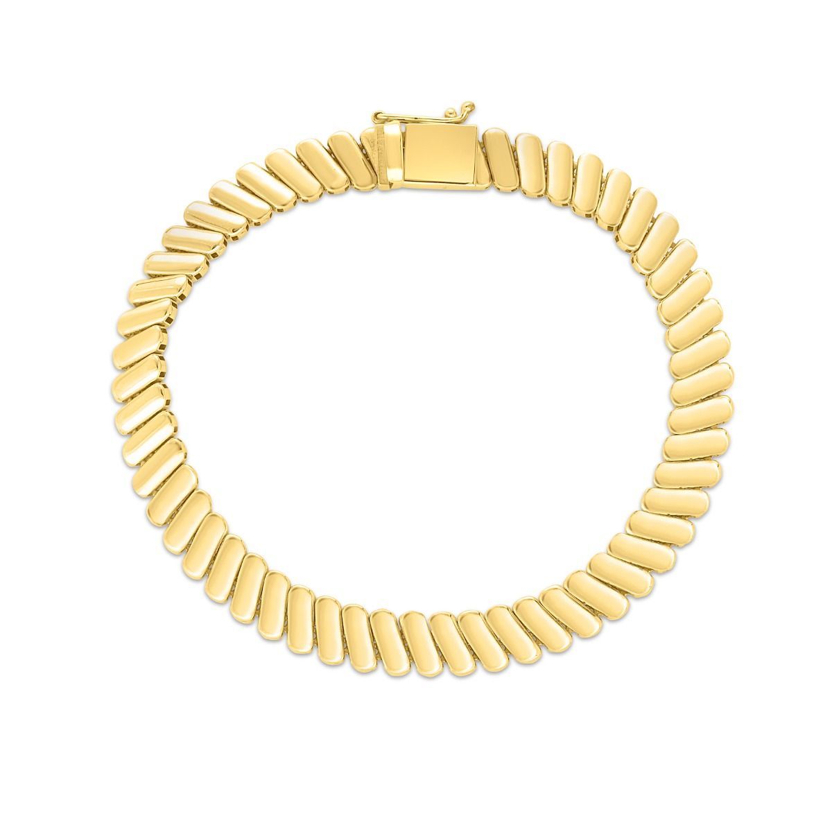 14kt Gold Rib Link Bracelet
