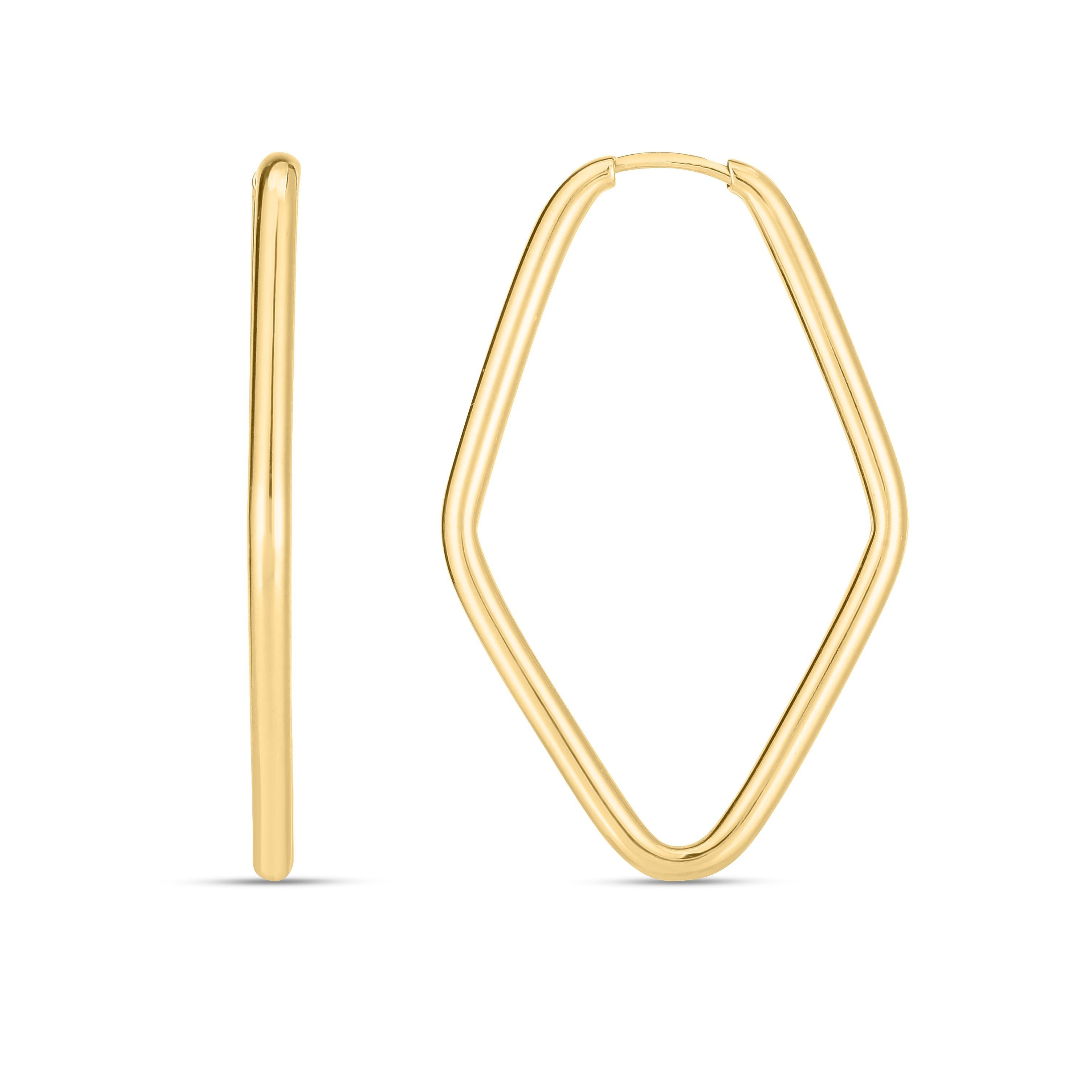 14kt Gold Endless Marquise Hoops