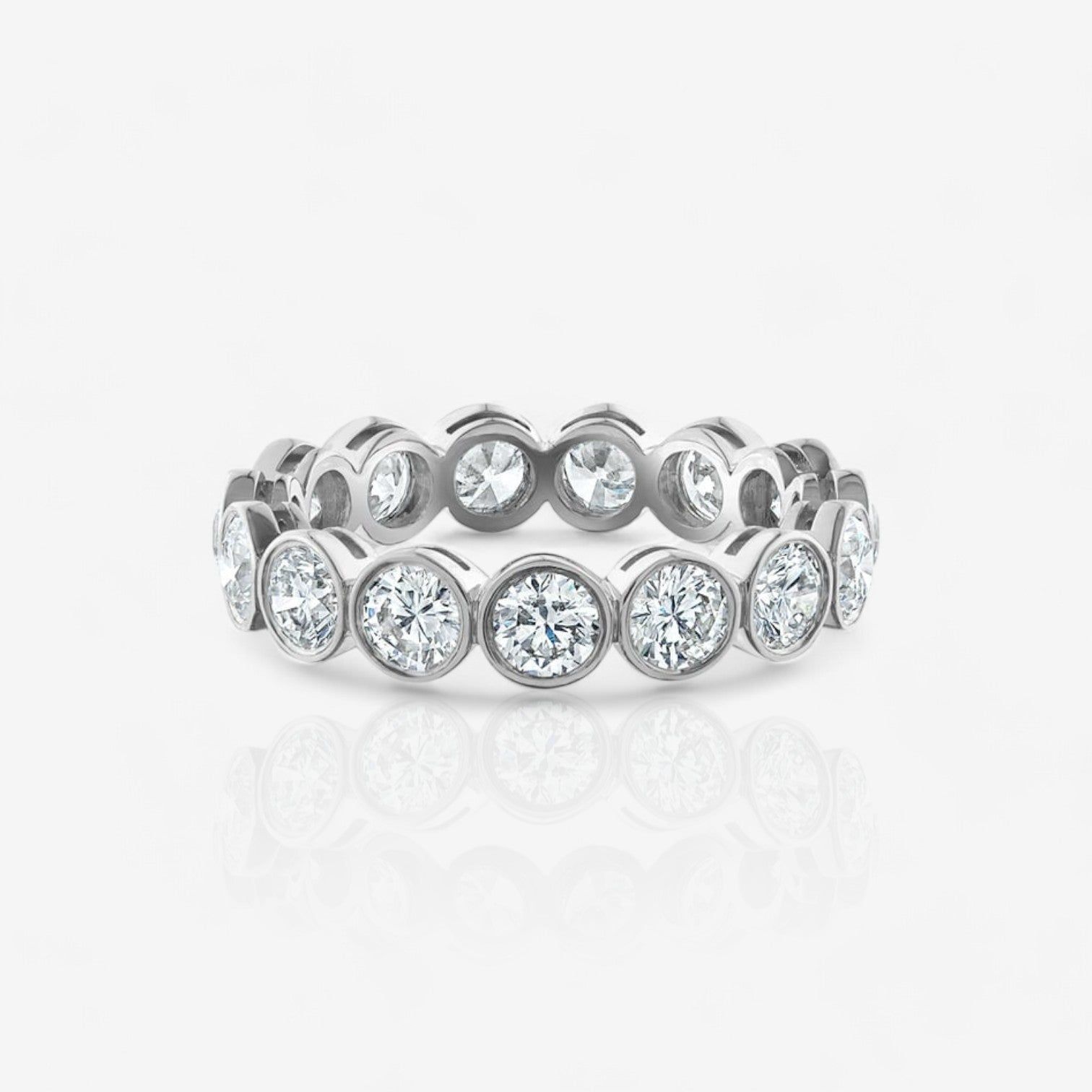 Round-Cut Lab Diamond Bezel Set Eternity Ring