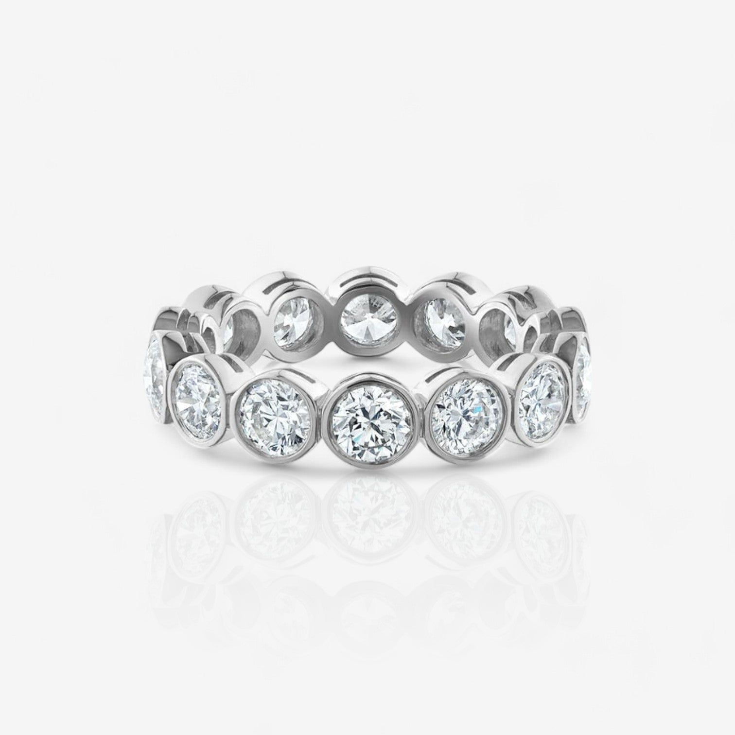 Round-Cut Lab Diamond Bezel Set Eternity Ring