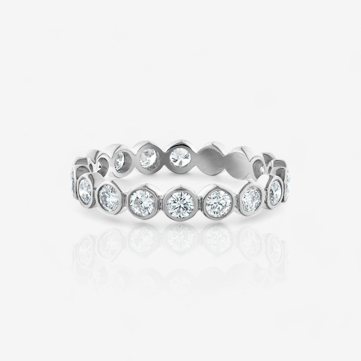 1.00 CTW Round-Cut Lab Diamond Bezel Set Eternity Ring