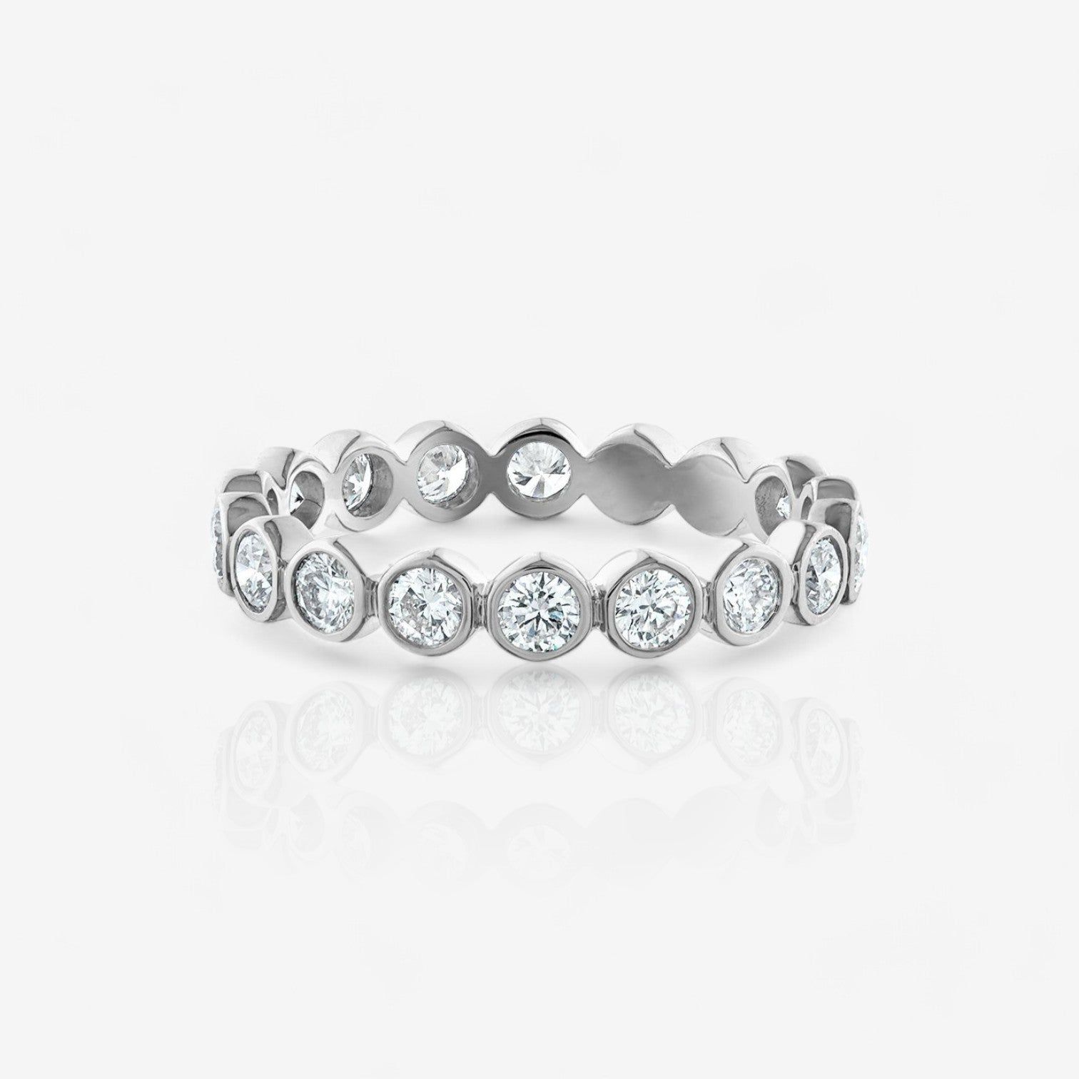 Round-Cut Lab Diamond Bezel Set Eternity Ring